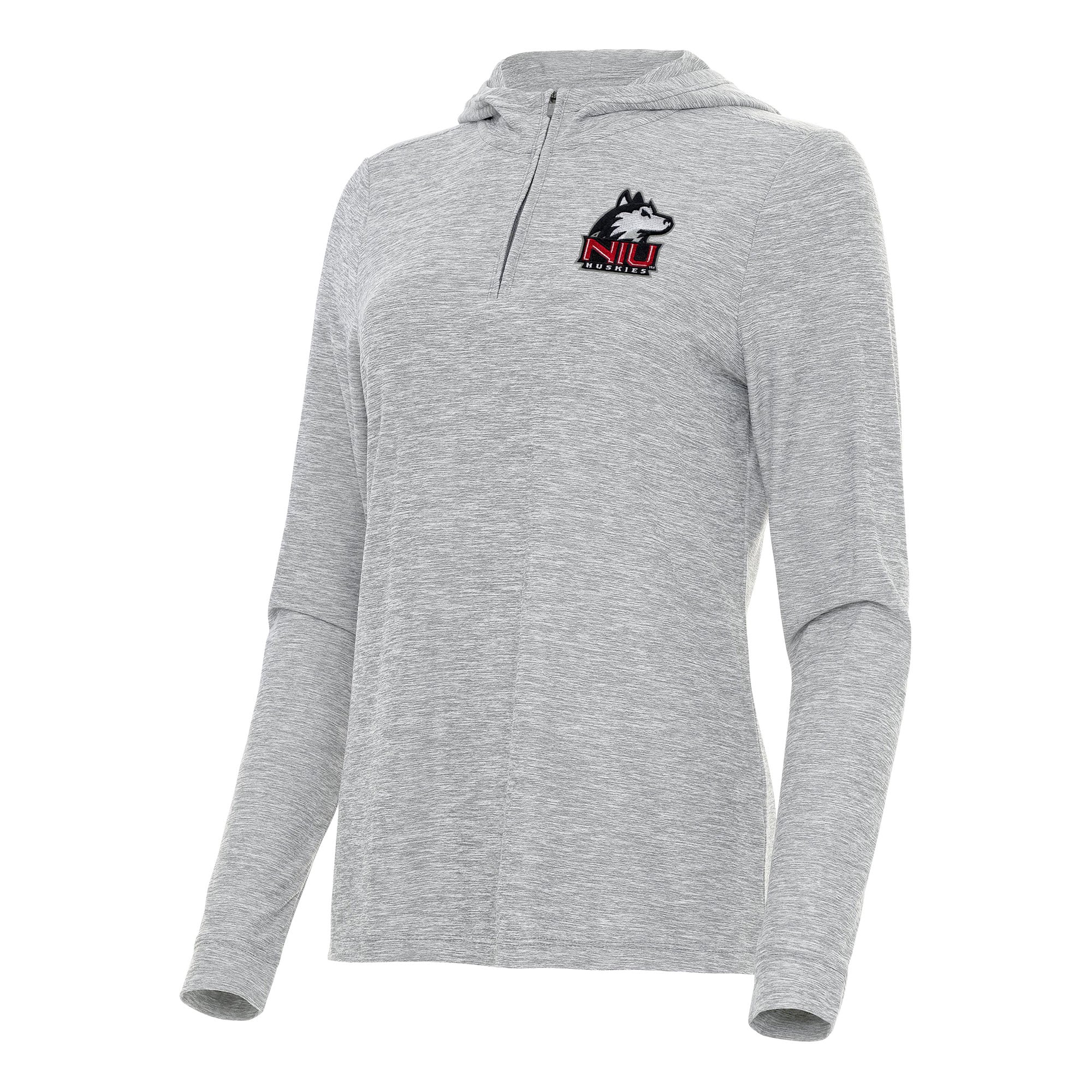Women's Antigua  Heather Gray Northern Illinois Huskies Daybreak Quarter-Zip Hoodie