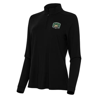 Women's Antigua Black Ohio Bobcats Intent Quarter-Zip Top