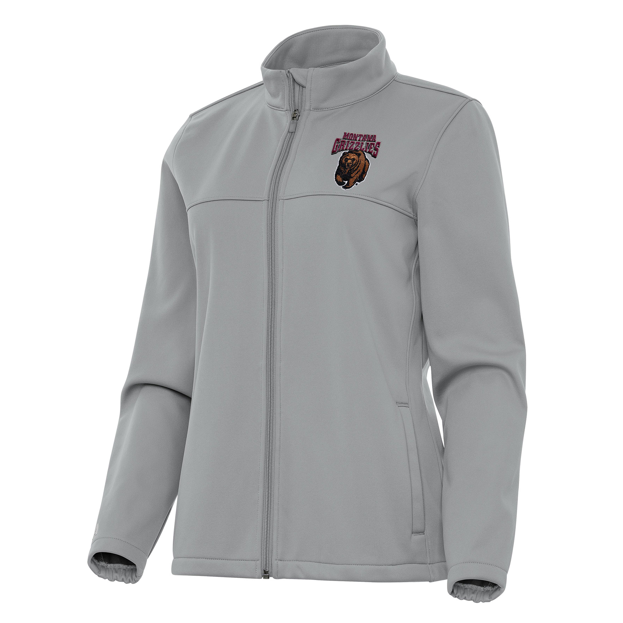 Women’s Antigua Gray Montana Grizzlies Links 2 Full-Zip Golf Jacket
