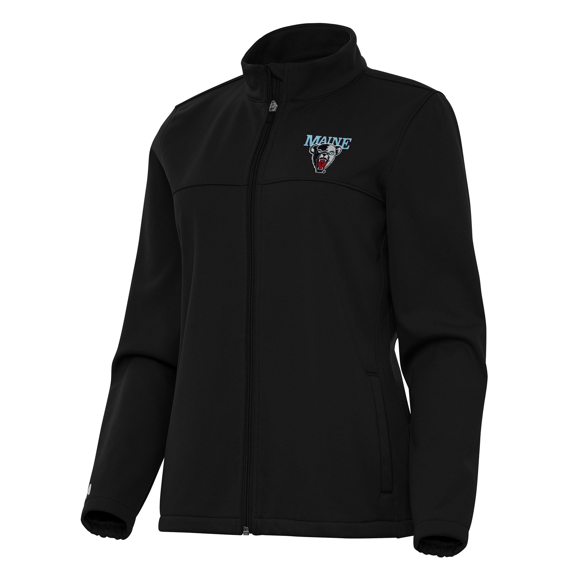 Women’s Antigua Black Maine Black Bears Links 2 Full-Zip Golf Jacket