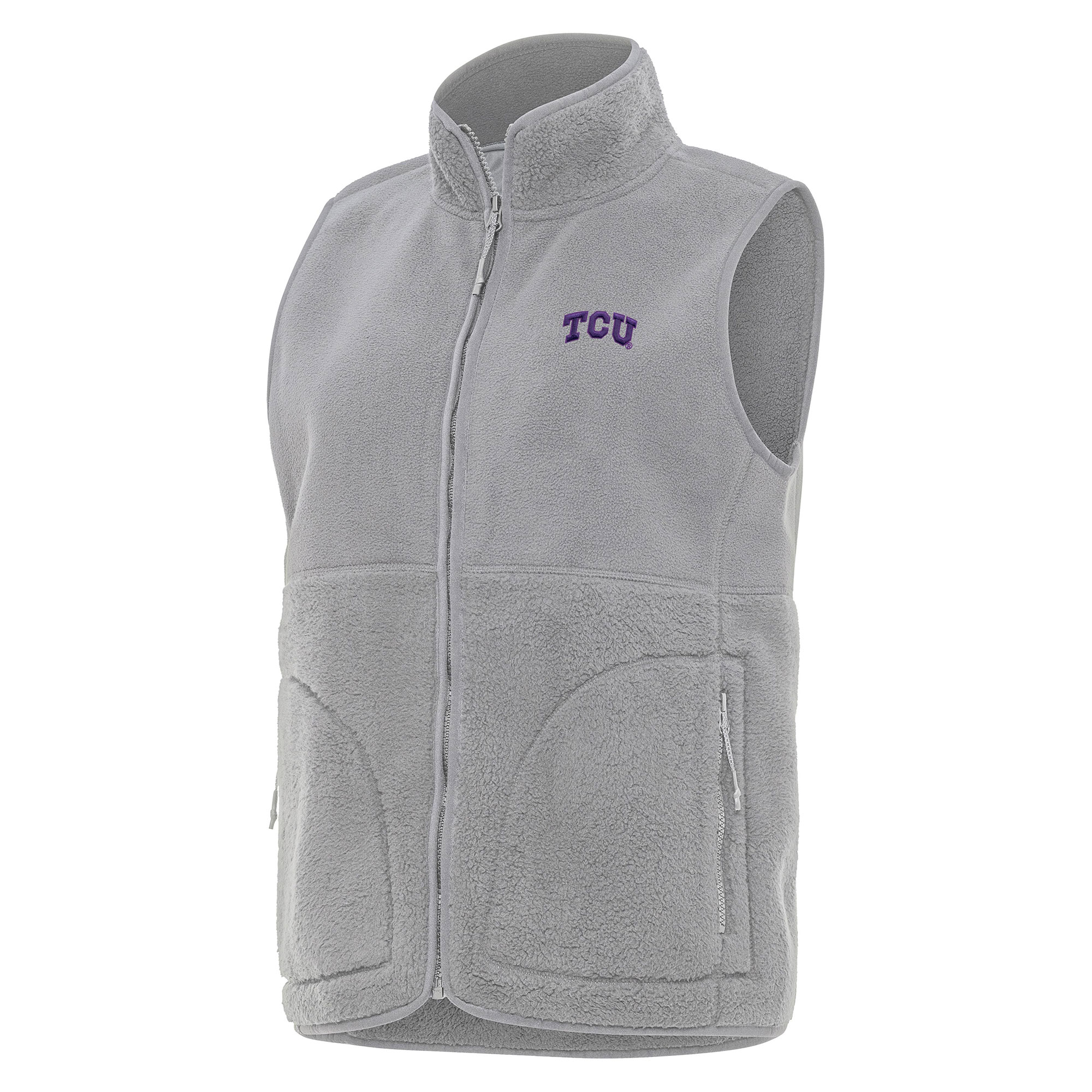Women’s Antigua Gray TCU Horned Frogs Nostalgic Full-Zip Vest Women’s Antigua Gray TCU Horned Frogs Nostalgic Full-Zip Vest
