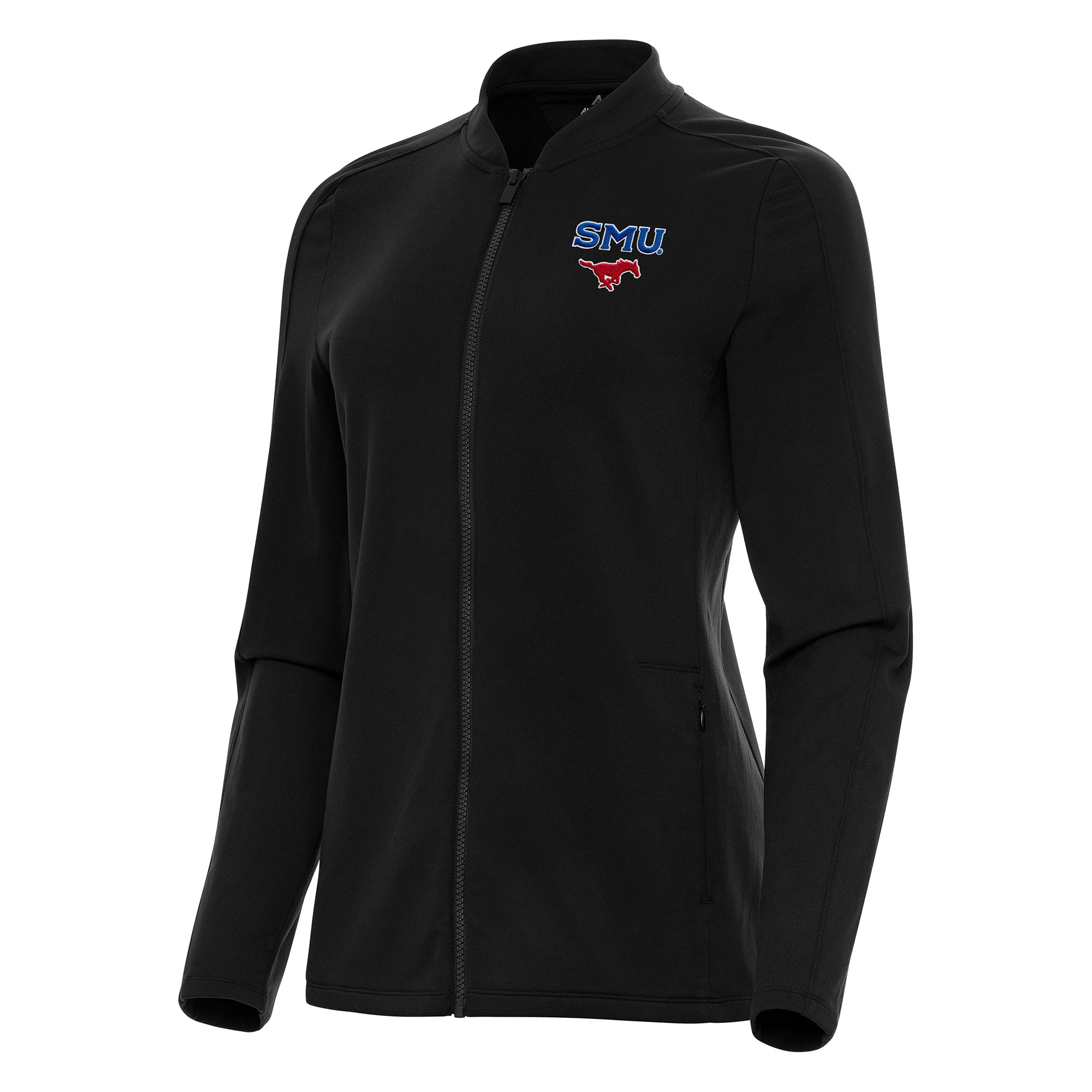 Women’s Antigua Black SMU Mustangs Continual Full-Zip Jacket Women’s Antigua Black SMU Mustangs Continual Full-Zip Jacket