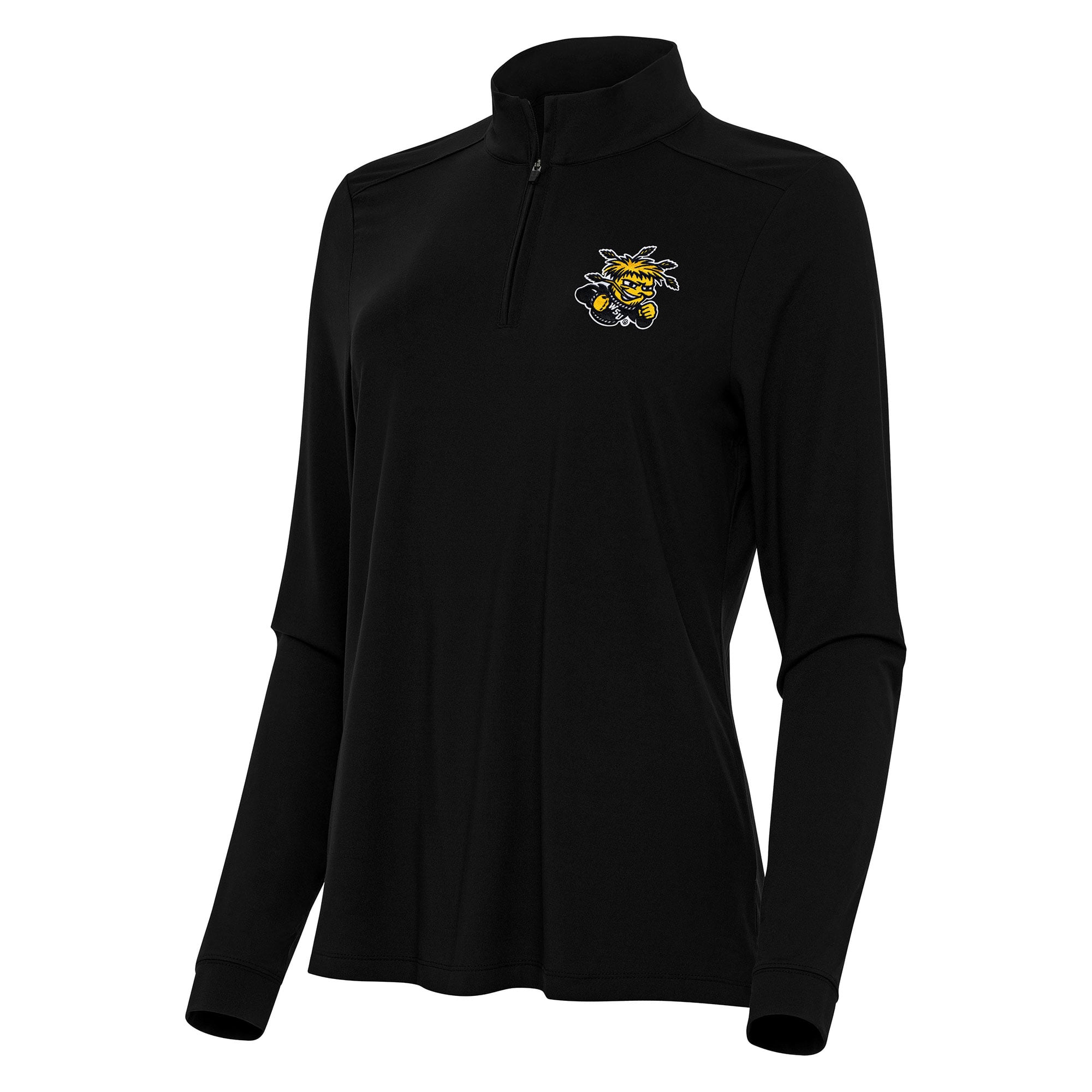 Women's Antigua Black Wichita State Shockers Intent Quarter-Zip Top
