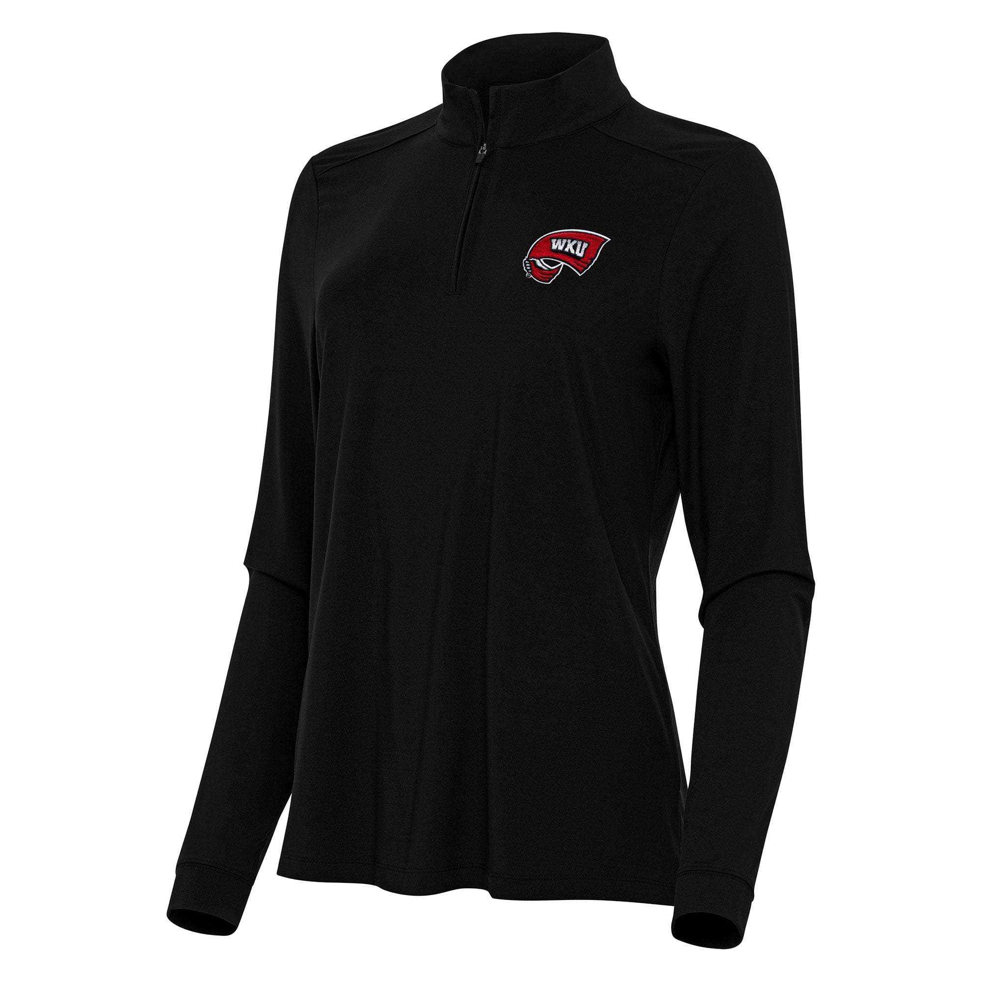 Women's Antigua Black Western Kentucky Hilltoppers Intent Quarter-Zip Top