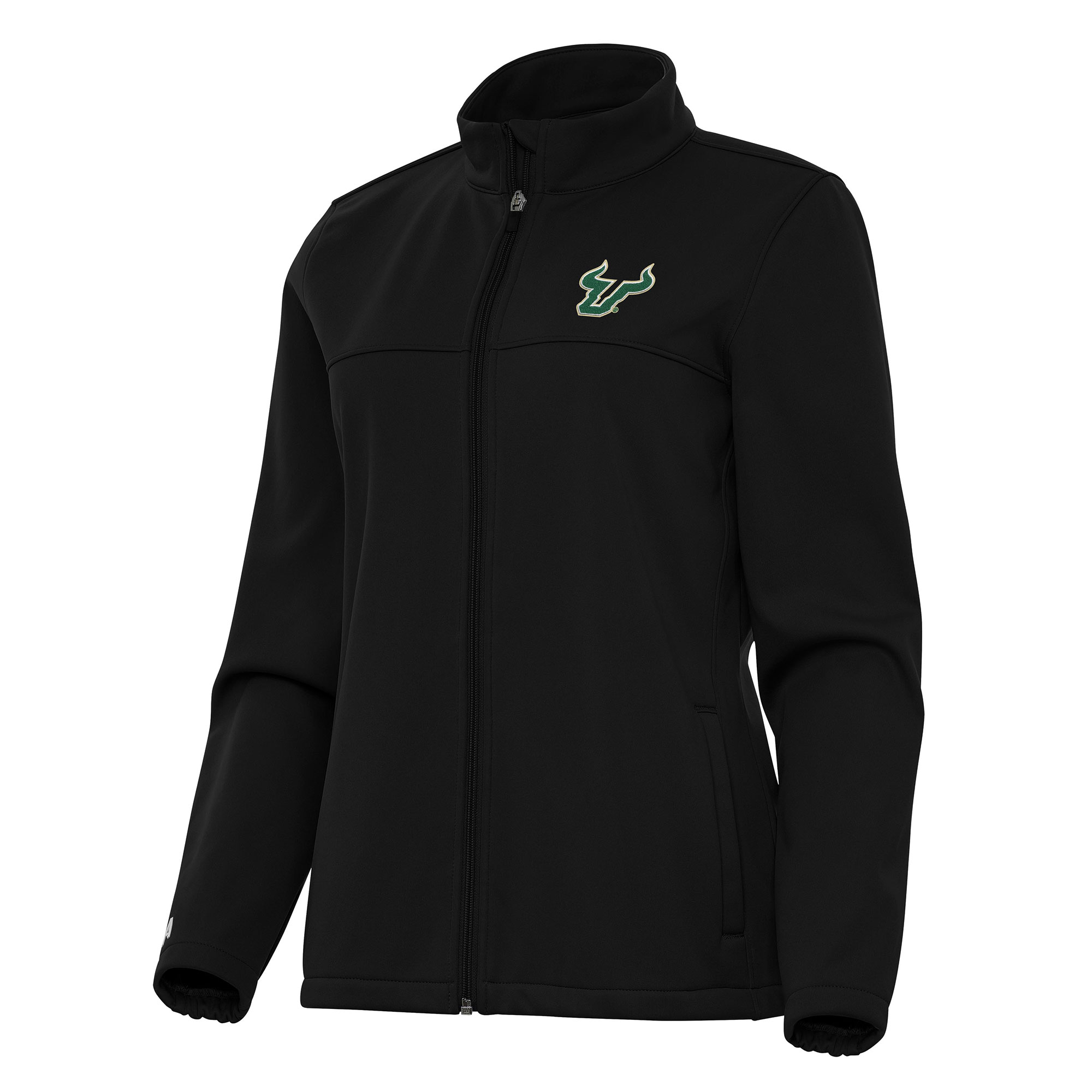 Women’s Antigua Black South Florida Bulls Links 2 Full-Zip Golf Jacket