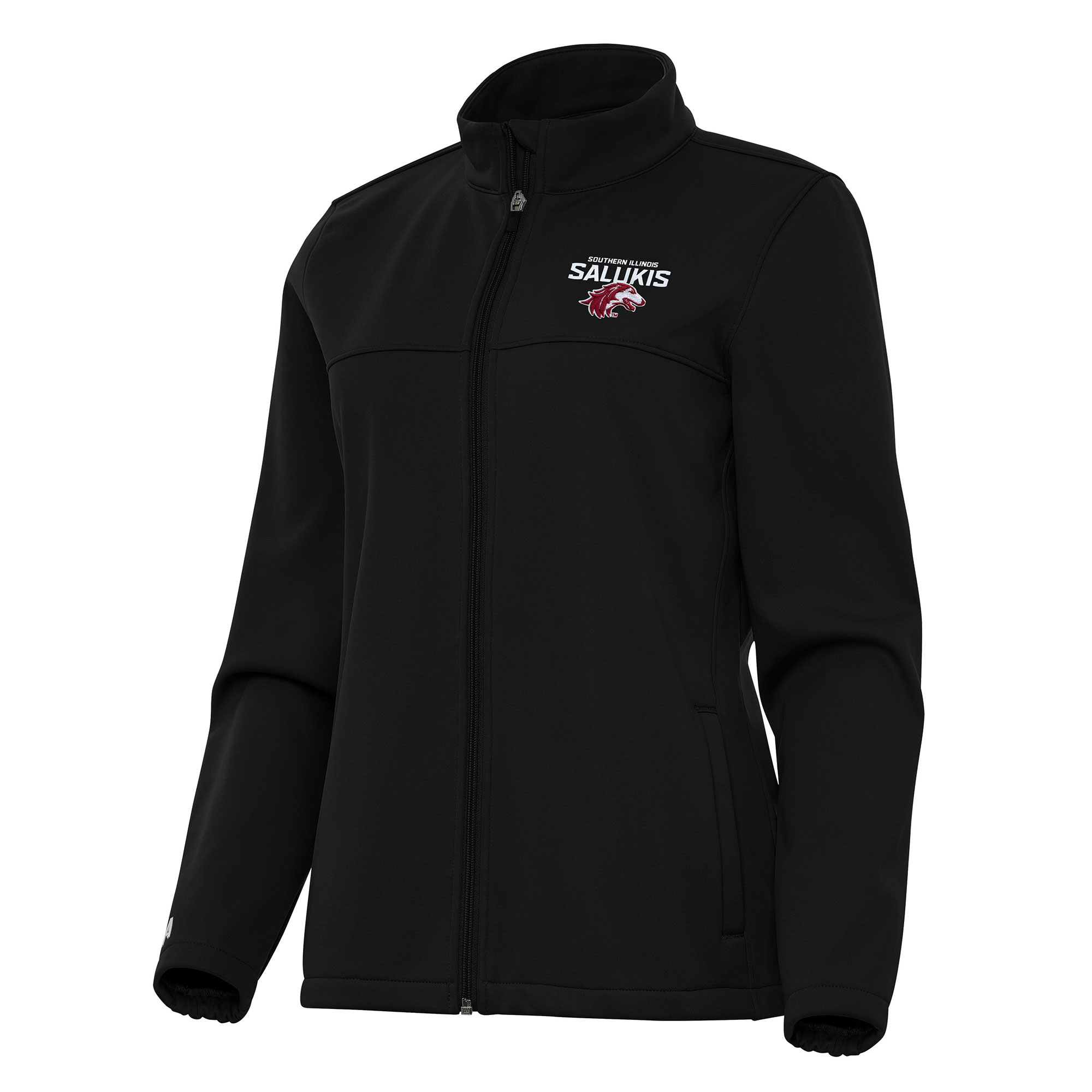 Women’s Antigua Black Southern Illinois Salukis Links 2 Full-Zip Golf Jacket