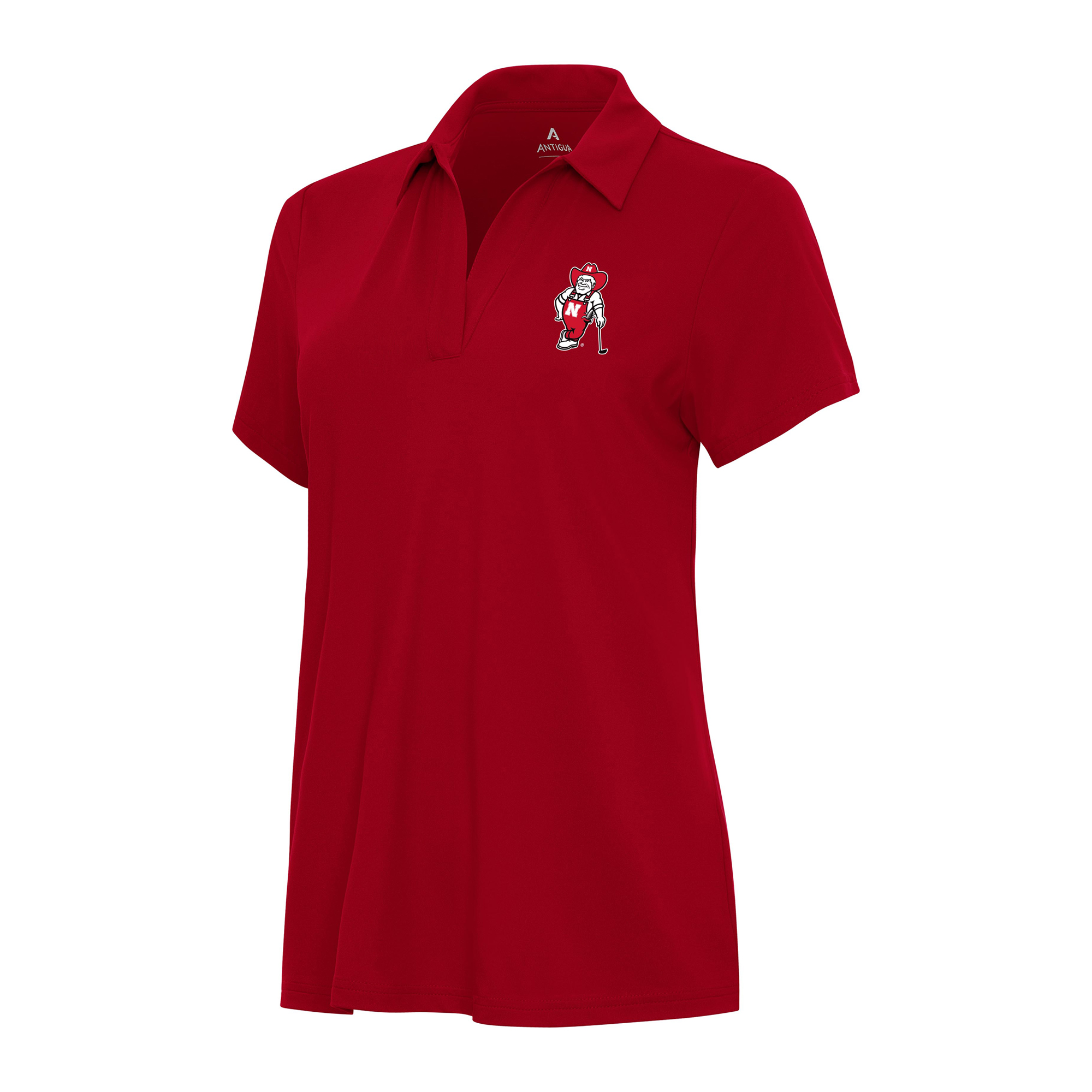 Women’s Antigua Red Nebraska Huskers Herbie Husker Golf Era Polo Women’s Antigua Red Nebraska Huskers Herbie Husker Golf Era Polo