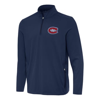 Men's Antigua Navy Montreal Canadiens Perilous Quarter-Zip Sweatshirt