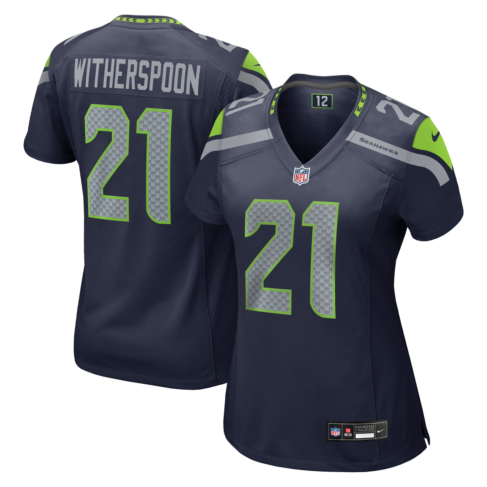Camiseta Nike Game de la 1ª equipación del Seattle Seahawks - Azul marino - Mujer - Devon Witherspoon