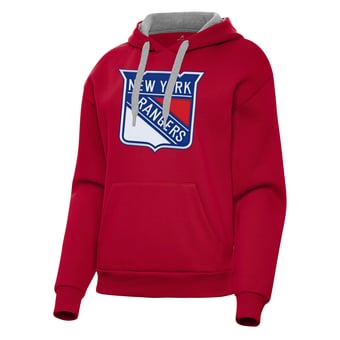 Women's Antigua Red New York Rangers Victory Pullover Hoodie
