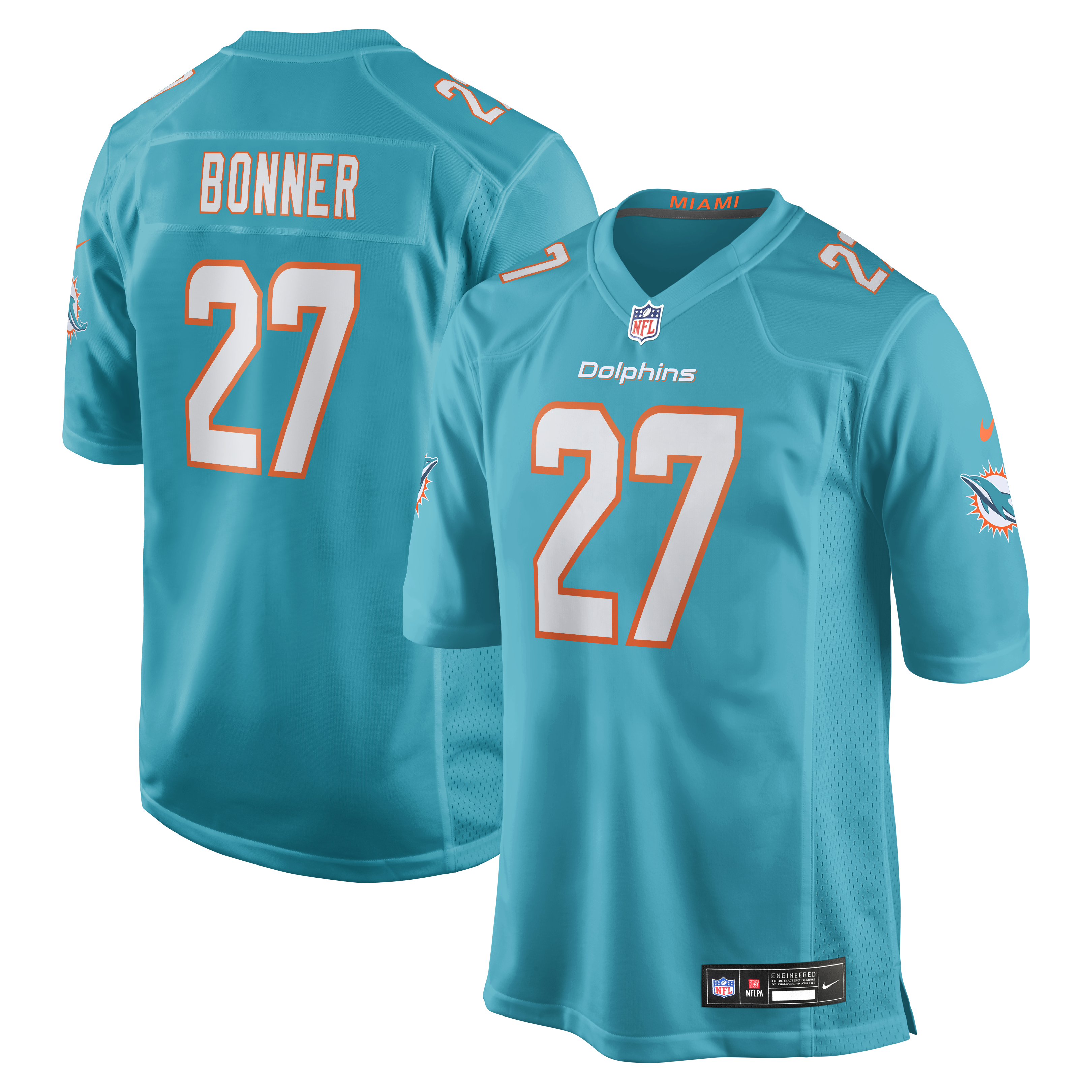 Men's Nike Ethan Bonner  Aqua Miami Dolphins  Game Jersey