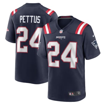 Men's Nike Dell Pettus  Navy New England Patriots  Game Jersey