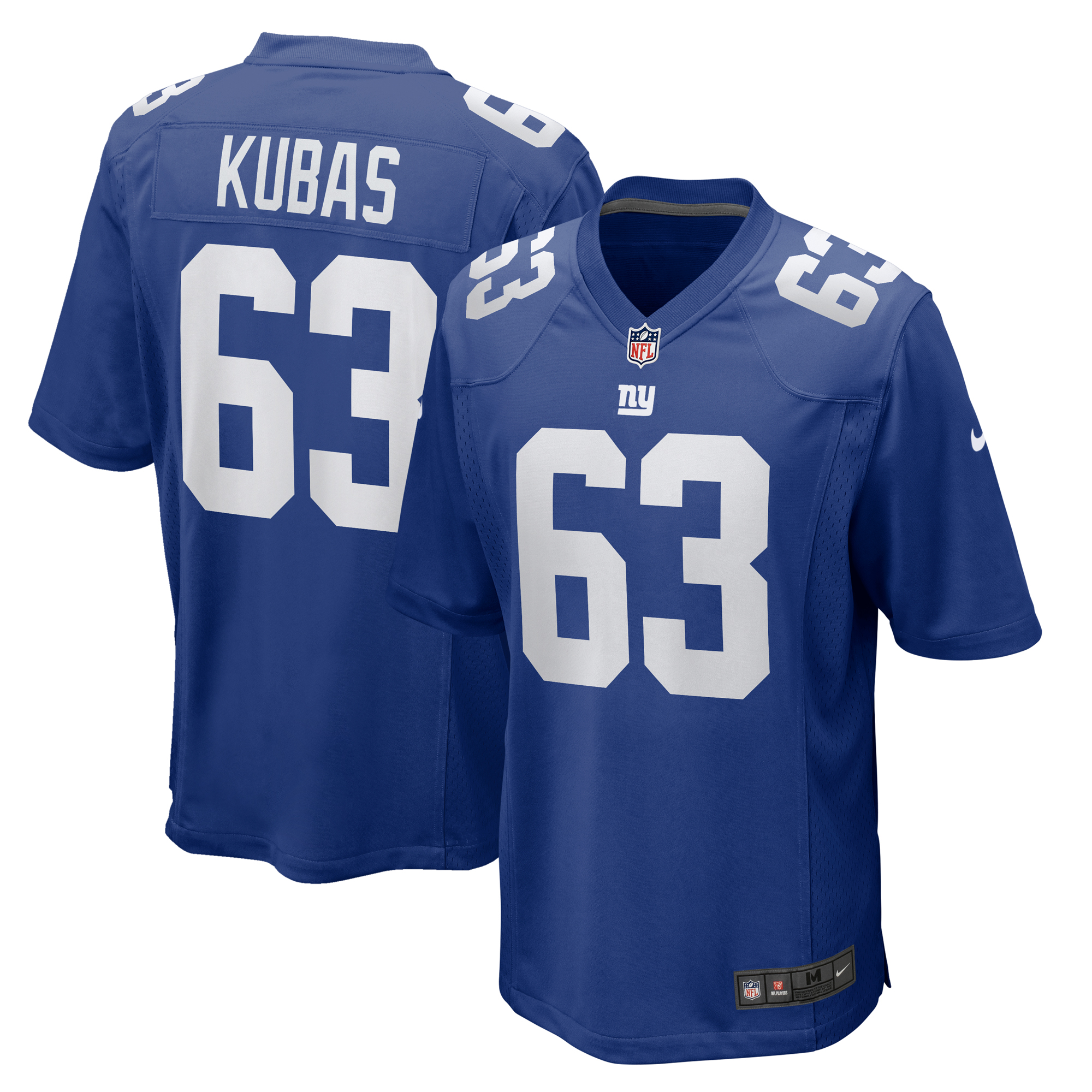 Men's Nike Jake Kubas Royal New York Giants Team Game Jersey