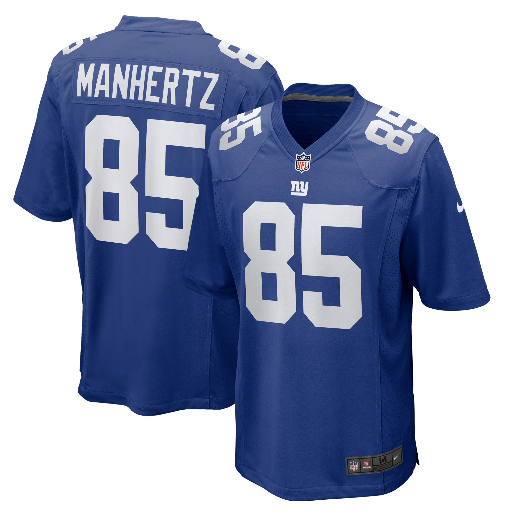 Men's Nike Chris Manhertz Royal New York Giants Team Game Jersey