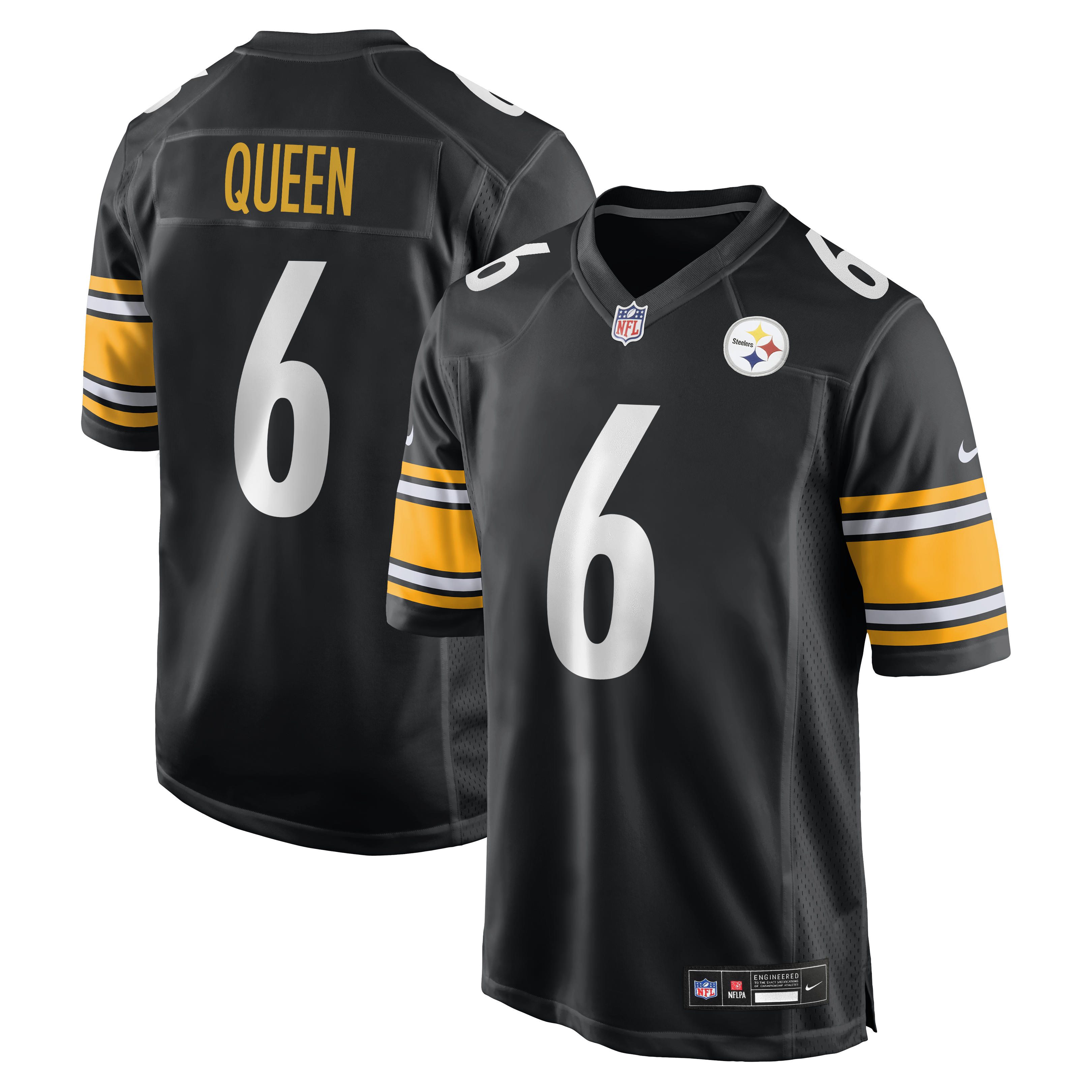 Men's Nike Patrick Queen Black Pittsburgh Steelers Game Jersey