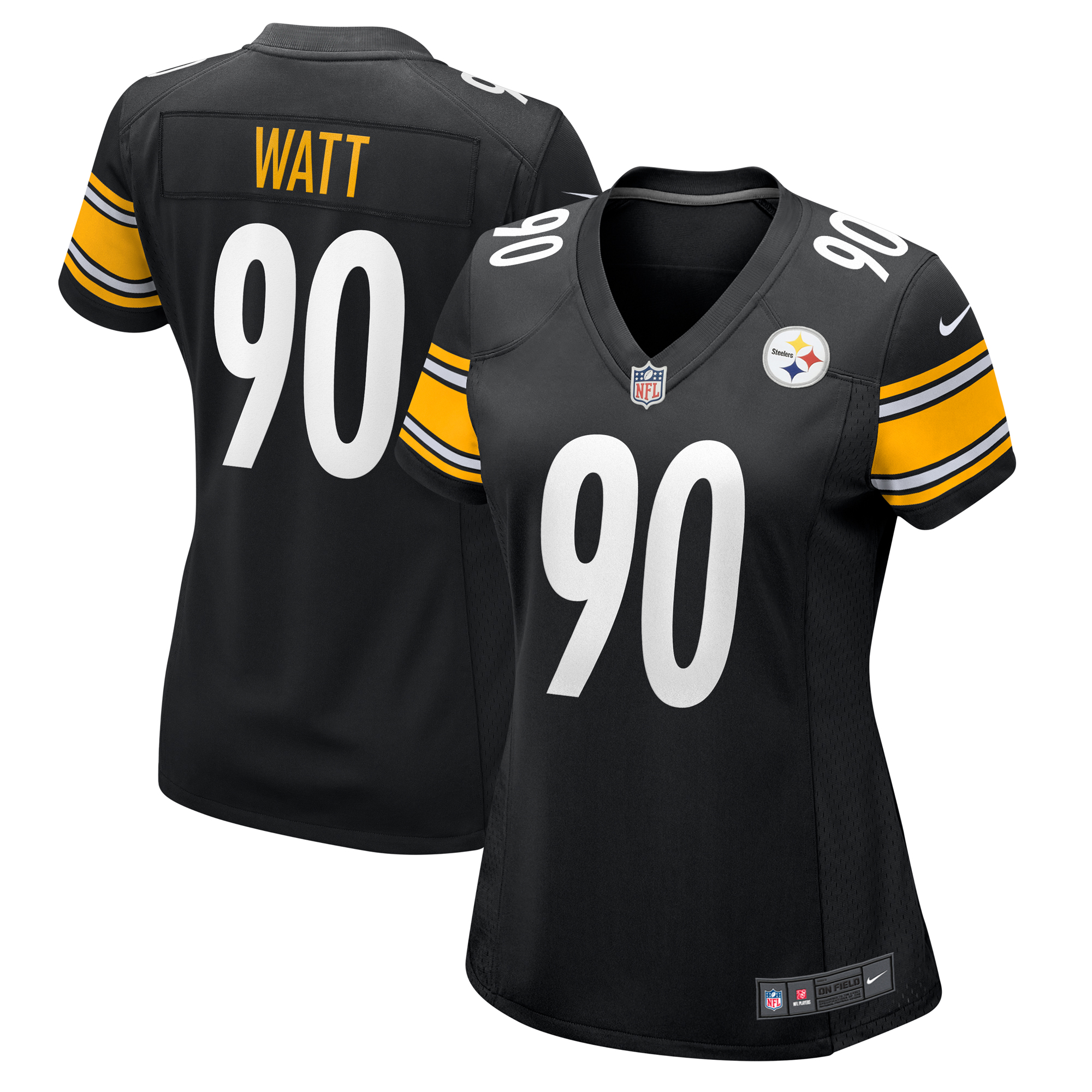 Women's Nike T.J. Watt Black Pittsburgh Steelers Team Game Jersey