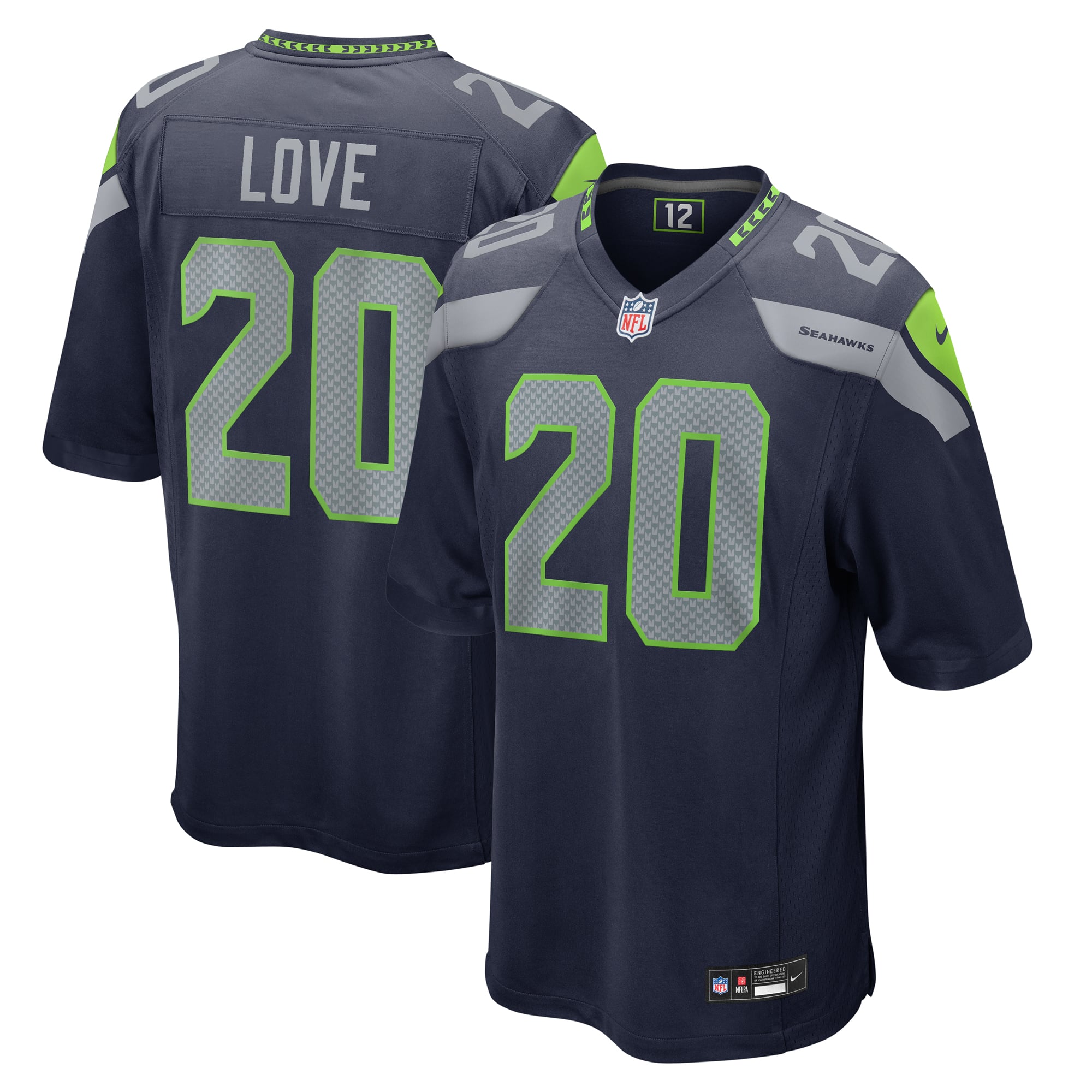 Men's Nike Julian Love College Navy Seattle Seahawks Game Jersey
