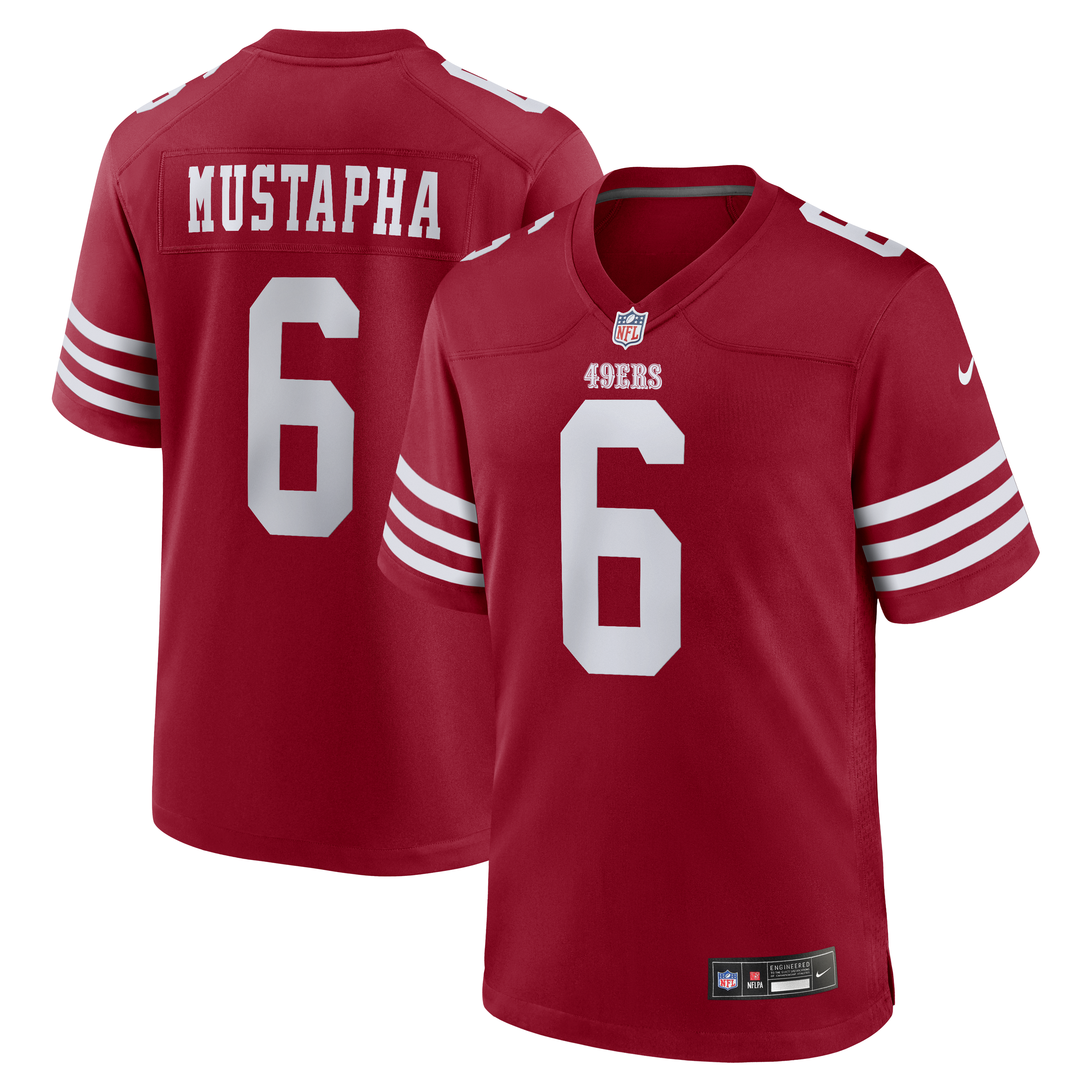 Men's Nike Malik Mustapha Scarlet San Francisco 49ers Game Jersey