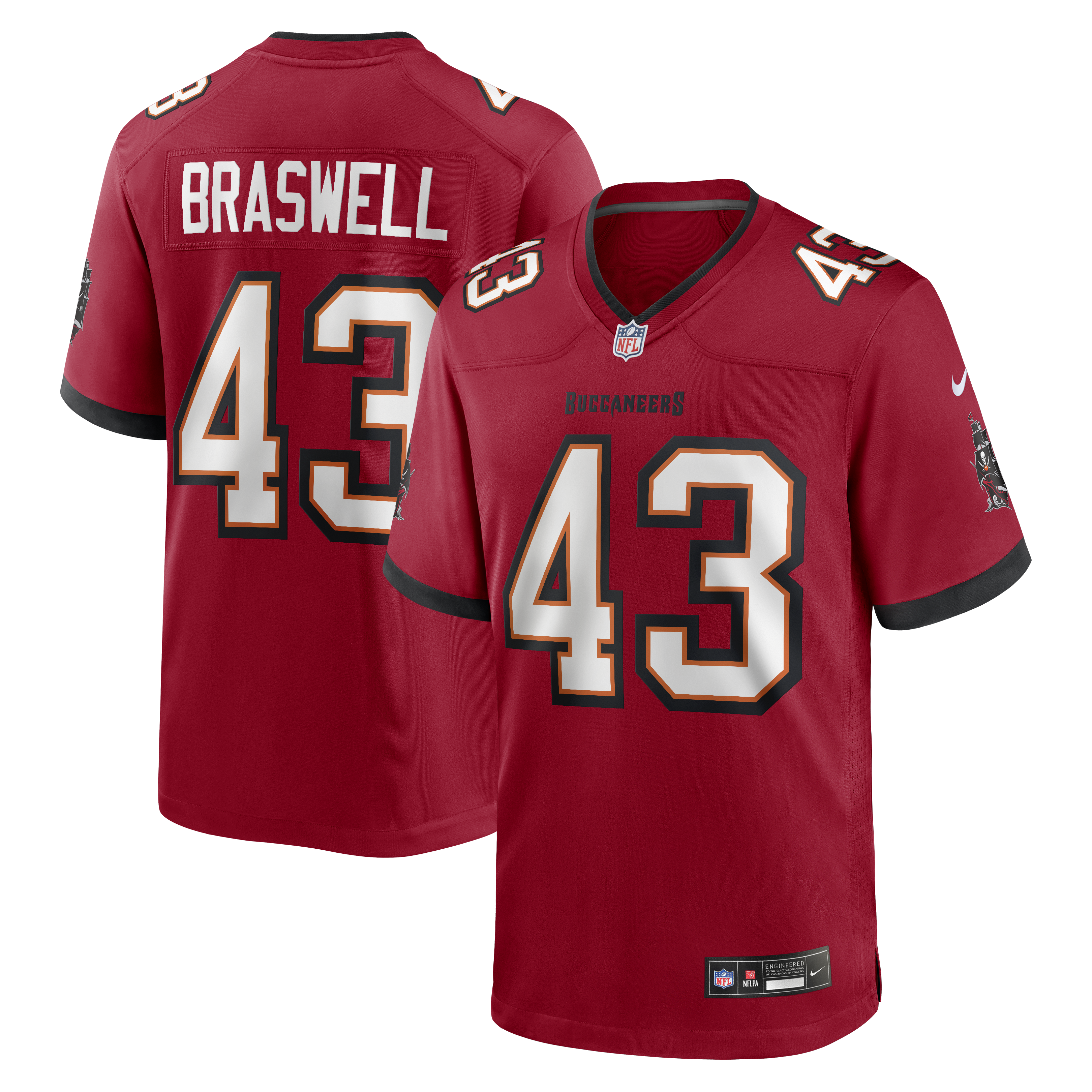Men's Nike Chris Braswell  Red Tampa Bay Buccaneers  Game Jersey