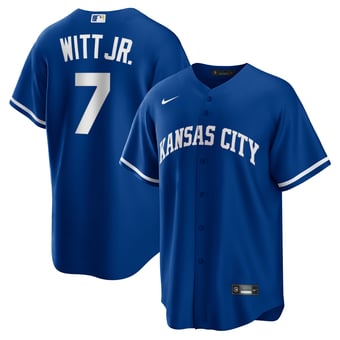 Men's Nike Bobby Witt Jr. Rush Blue Kansas City Royals Alternate 2 Replica Jersey