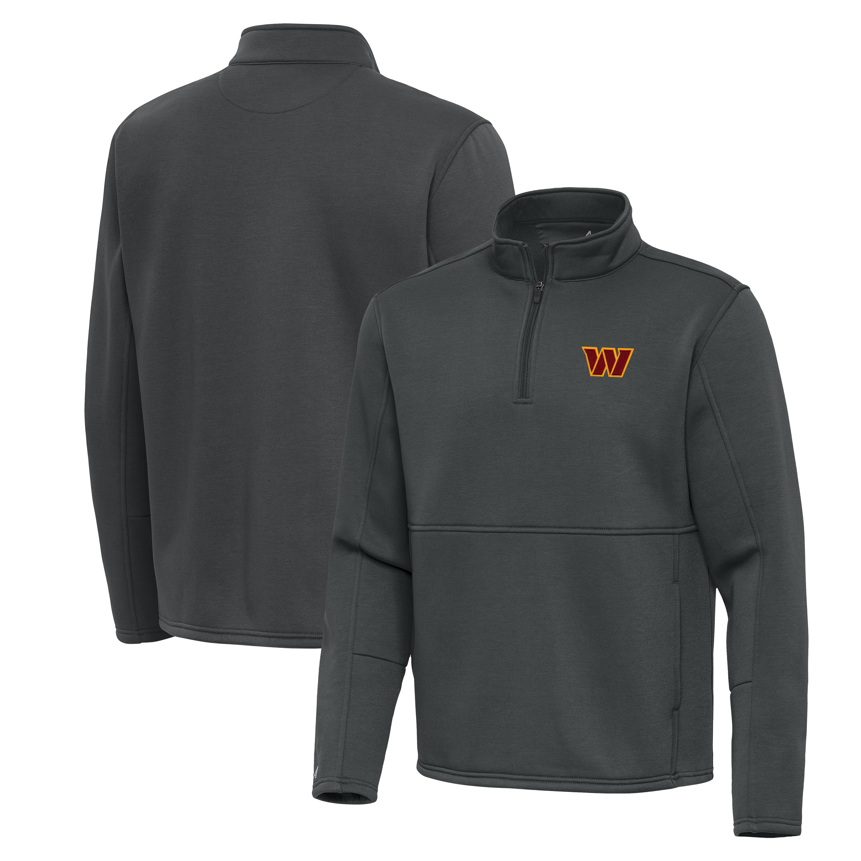 Men's Antigua Pewter Washington Commanders Twist Quarter-Zip Pullover Jacket