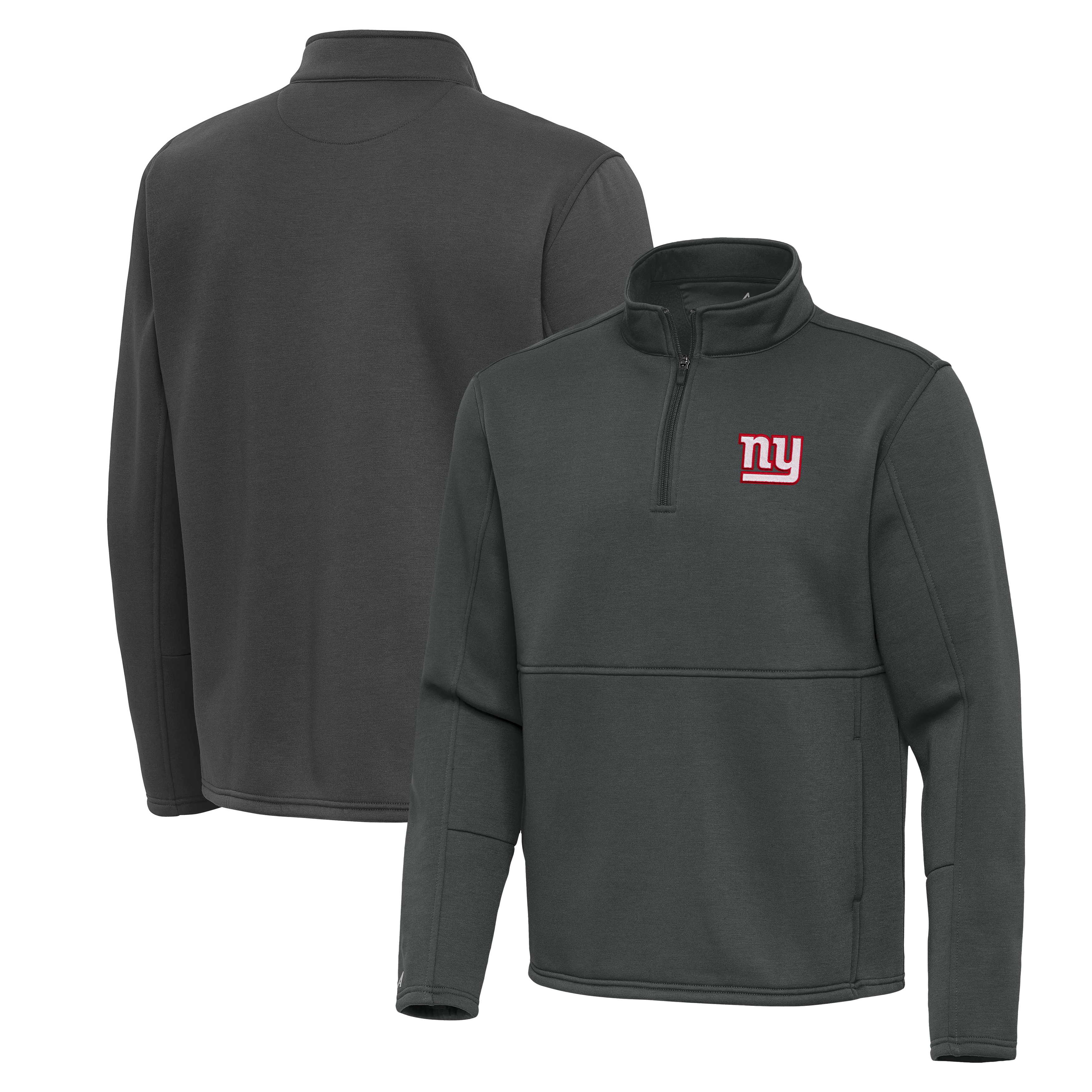 Men's Antigua Pewter New York Giants Twist Quarter-Zip Pullover Jacket