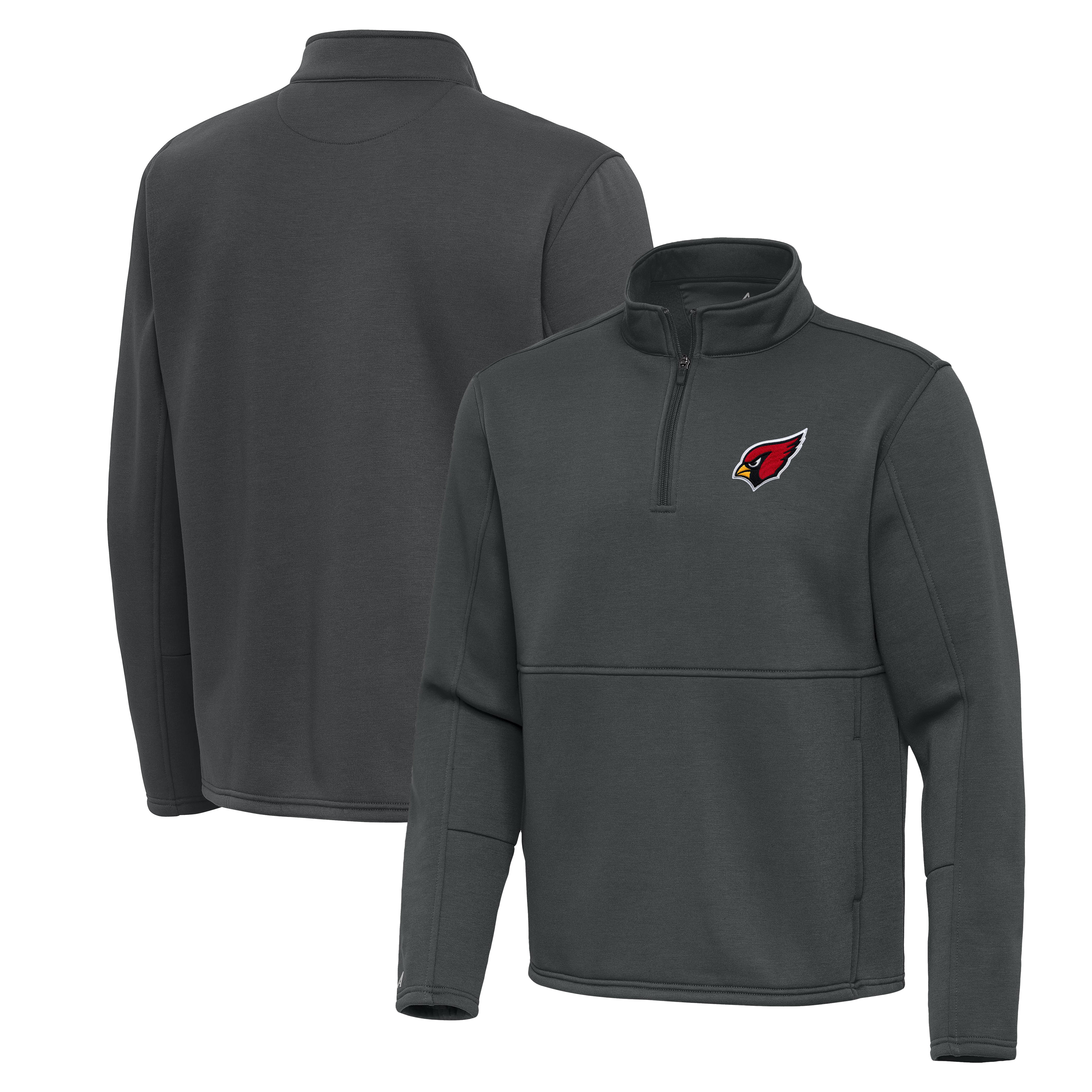 Men's Antigua Pewter Arizona Cardinals Twist Quarter-Zip Pullover Jacket