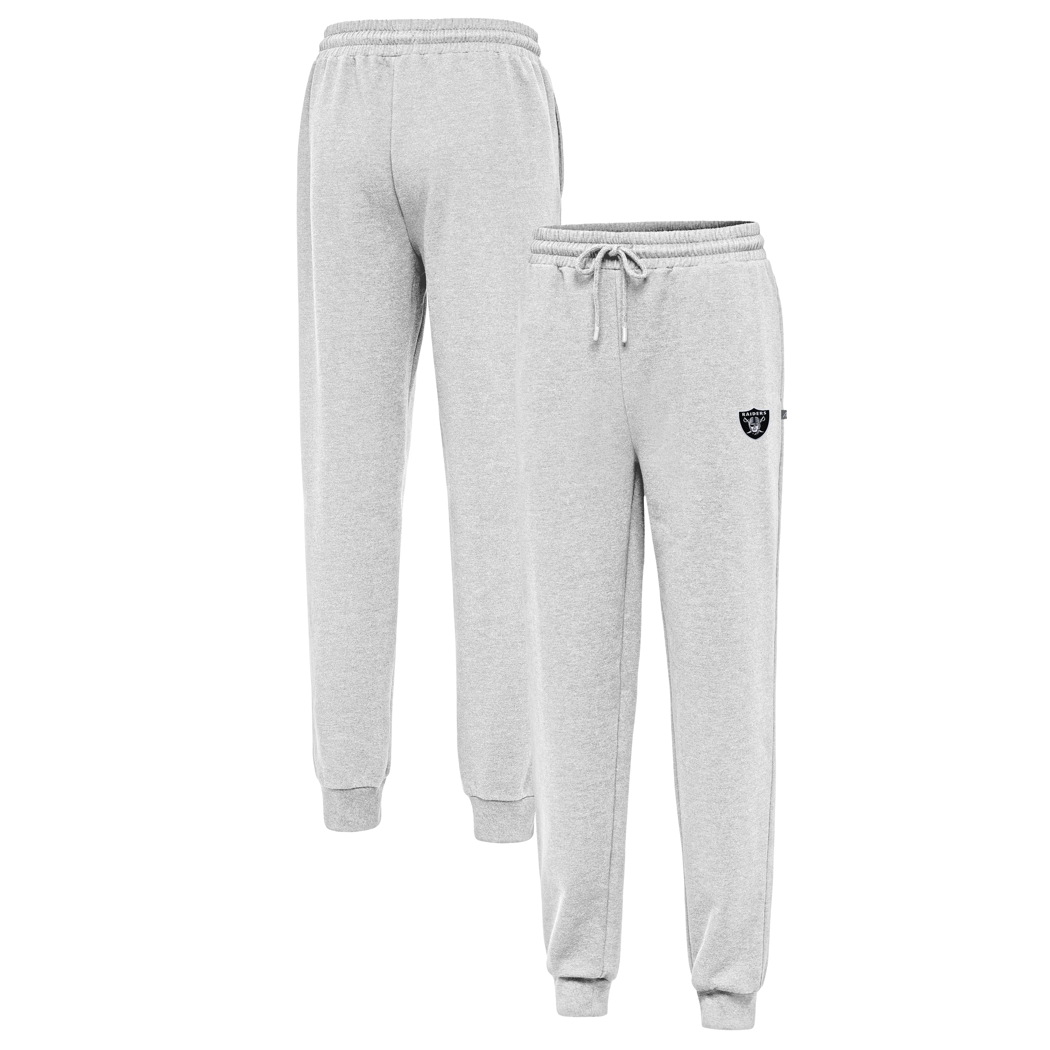 Men's Antigua Heather Gray Las Vegas Raiders Idol Jogger Pants