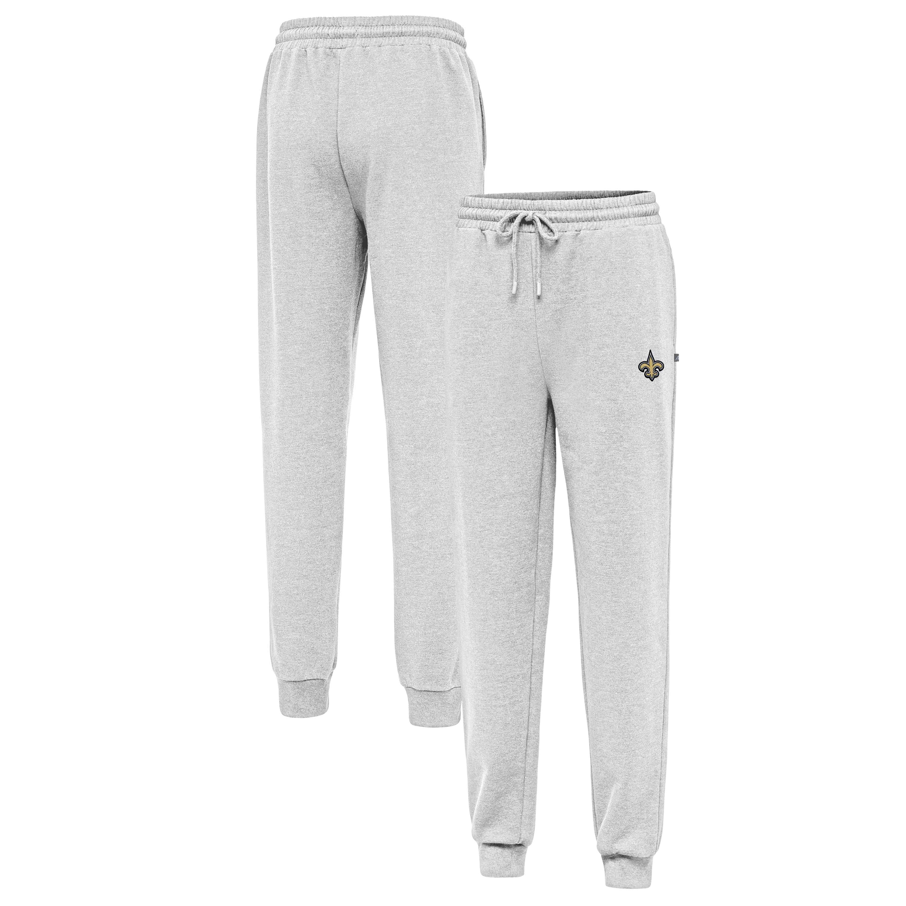 Men's Antigua Heather Gray New Orleans Saints Idol Jogger Pants