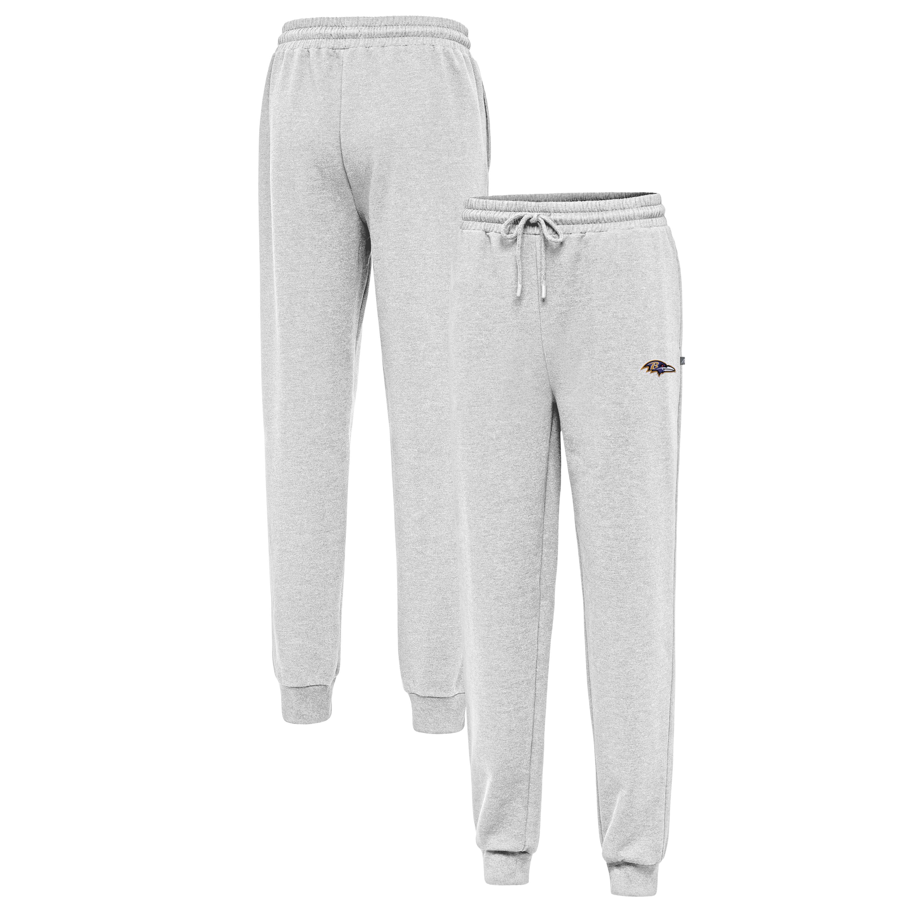 Men's Antigua Heather Gray Baltimore Ravens Idol Jogger Pants
