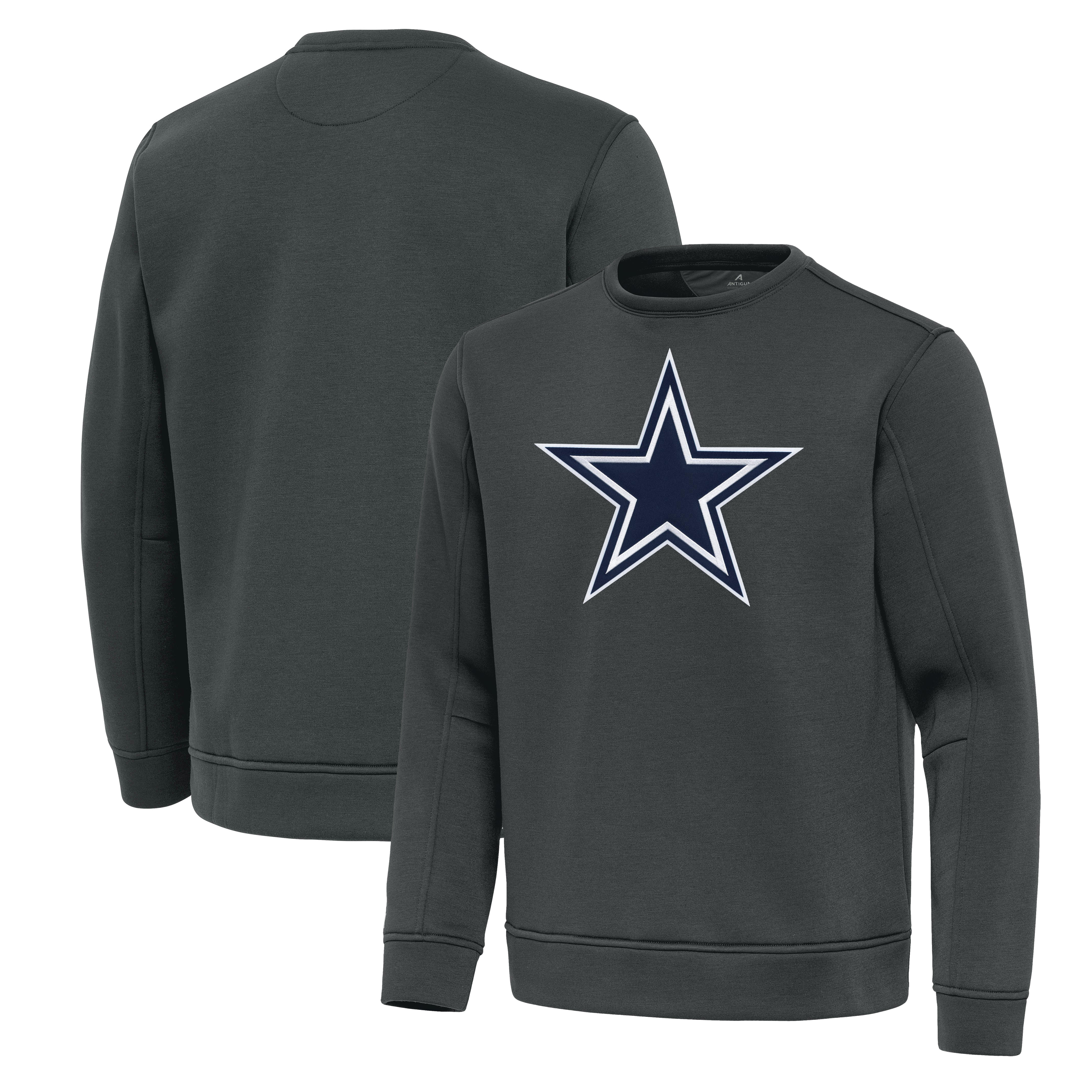Men's Antigua Pewter Dallas Cowboys Relevant Lightweight Pullover Sweatshirt
