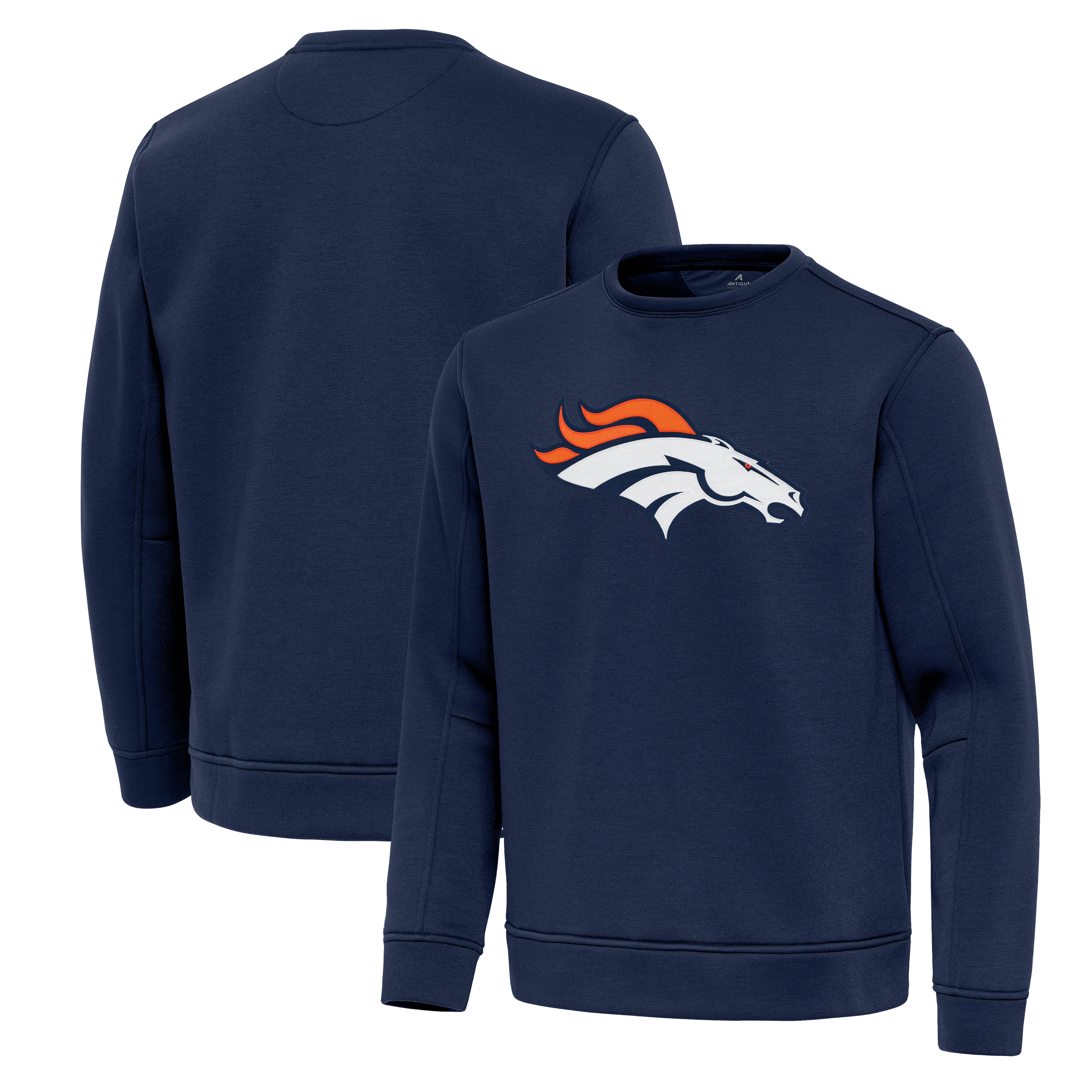 Men's Antigua Navy Denver Broncos Relevant Lightweight Pullover Sweatshirt