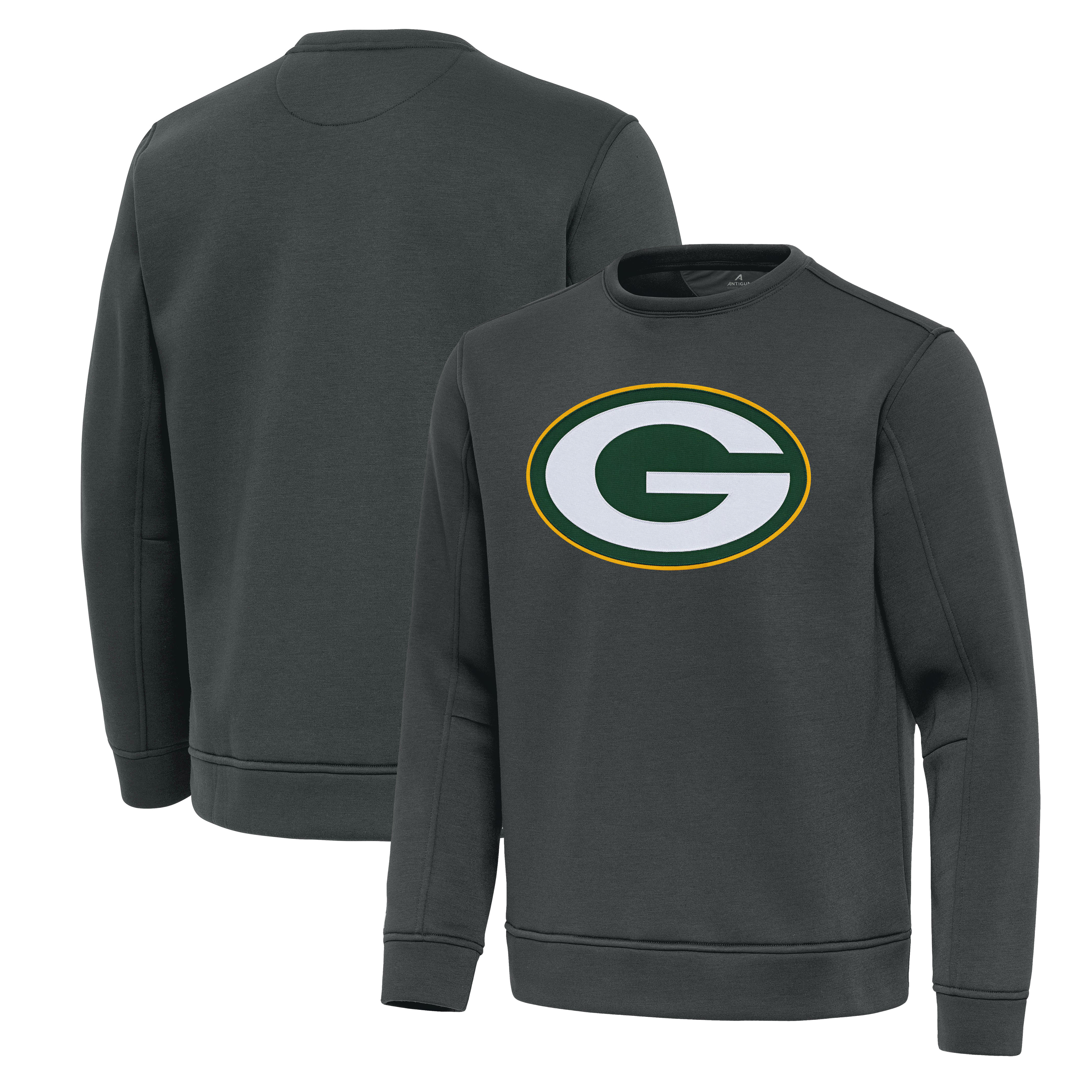 Men's Antigua Pewter Green Bay Packers Relevant Lightweight Pullover Sweatshirt
