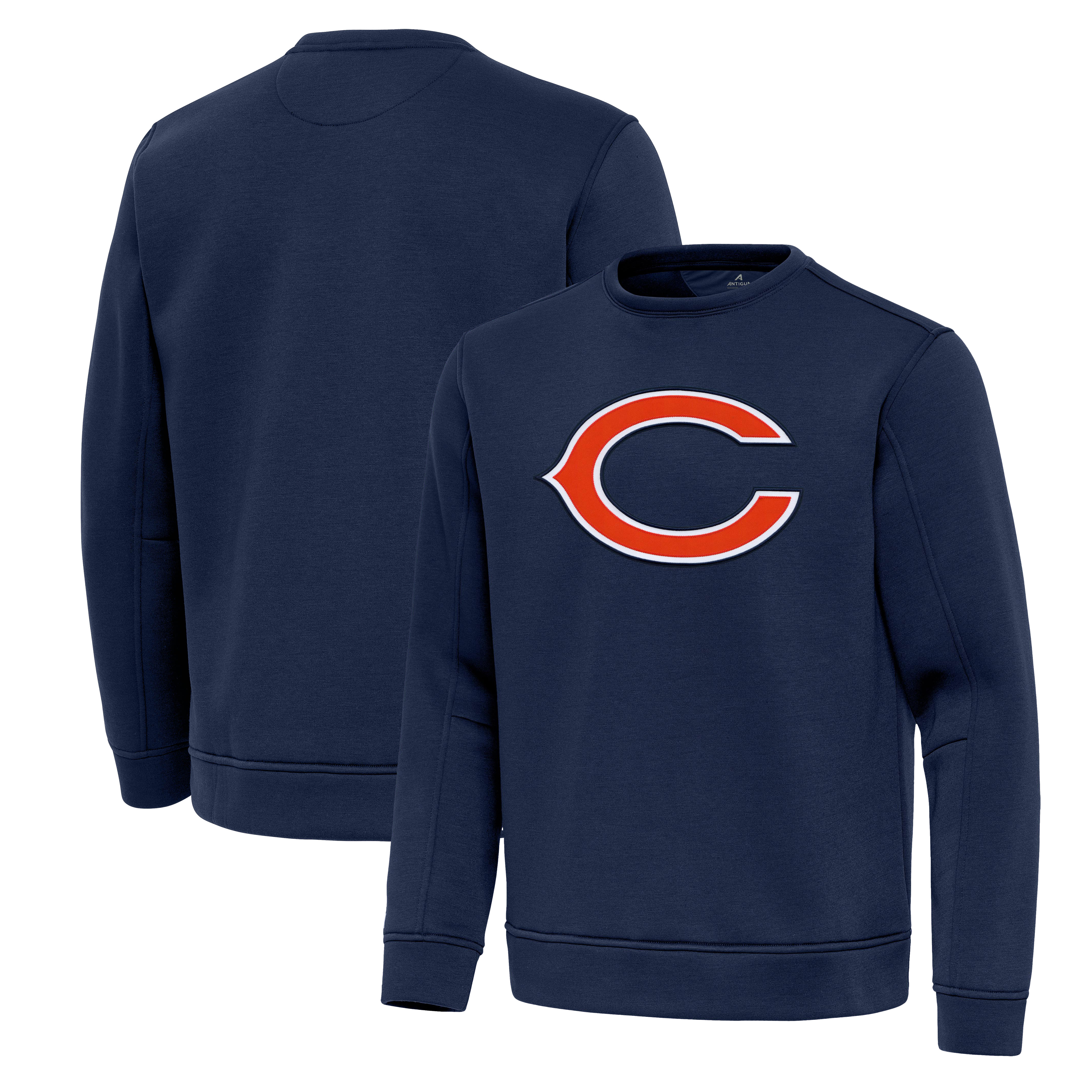 Men's Antigua Navy Chicago Bears Relevant Lightweight Pullover Sweatshirt