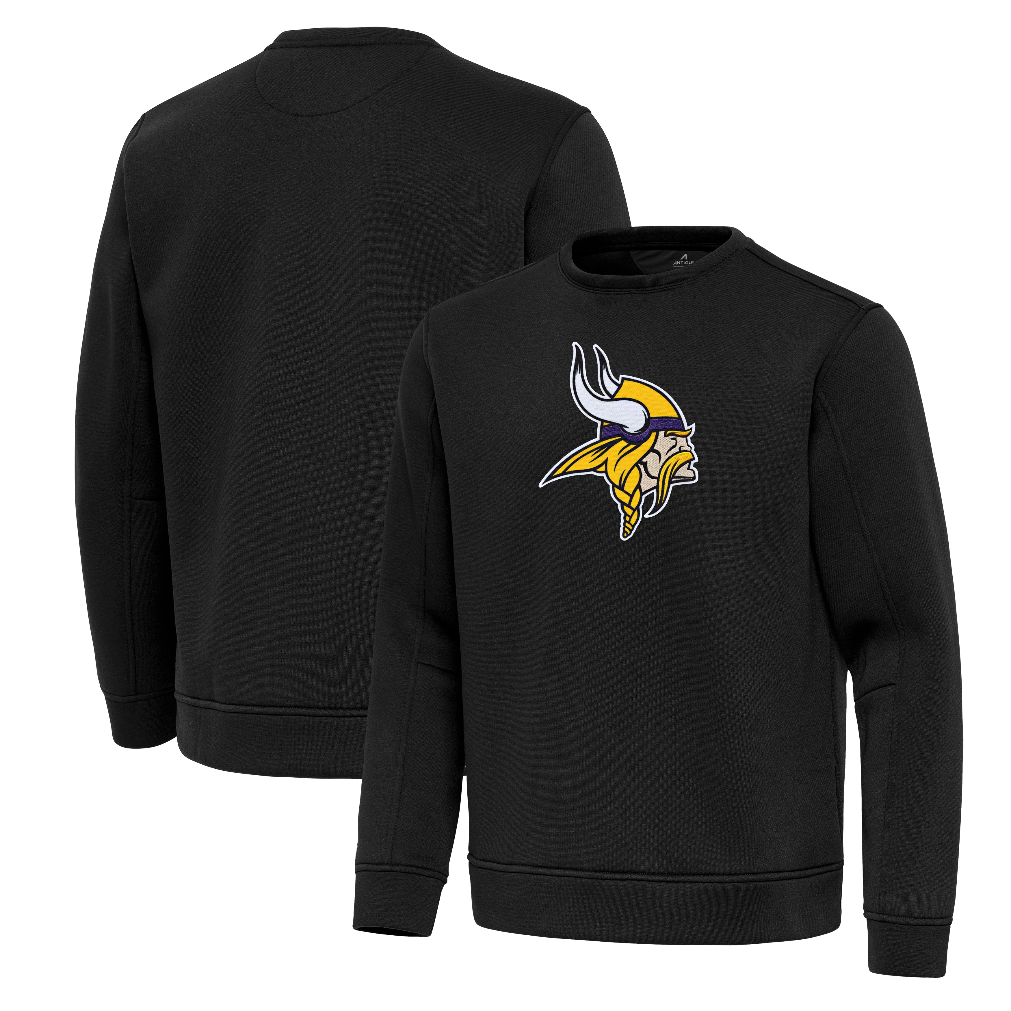 Men's Antigua Black Minnesota Vikings Relevant Lightweight Pullover Sweatshirt