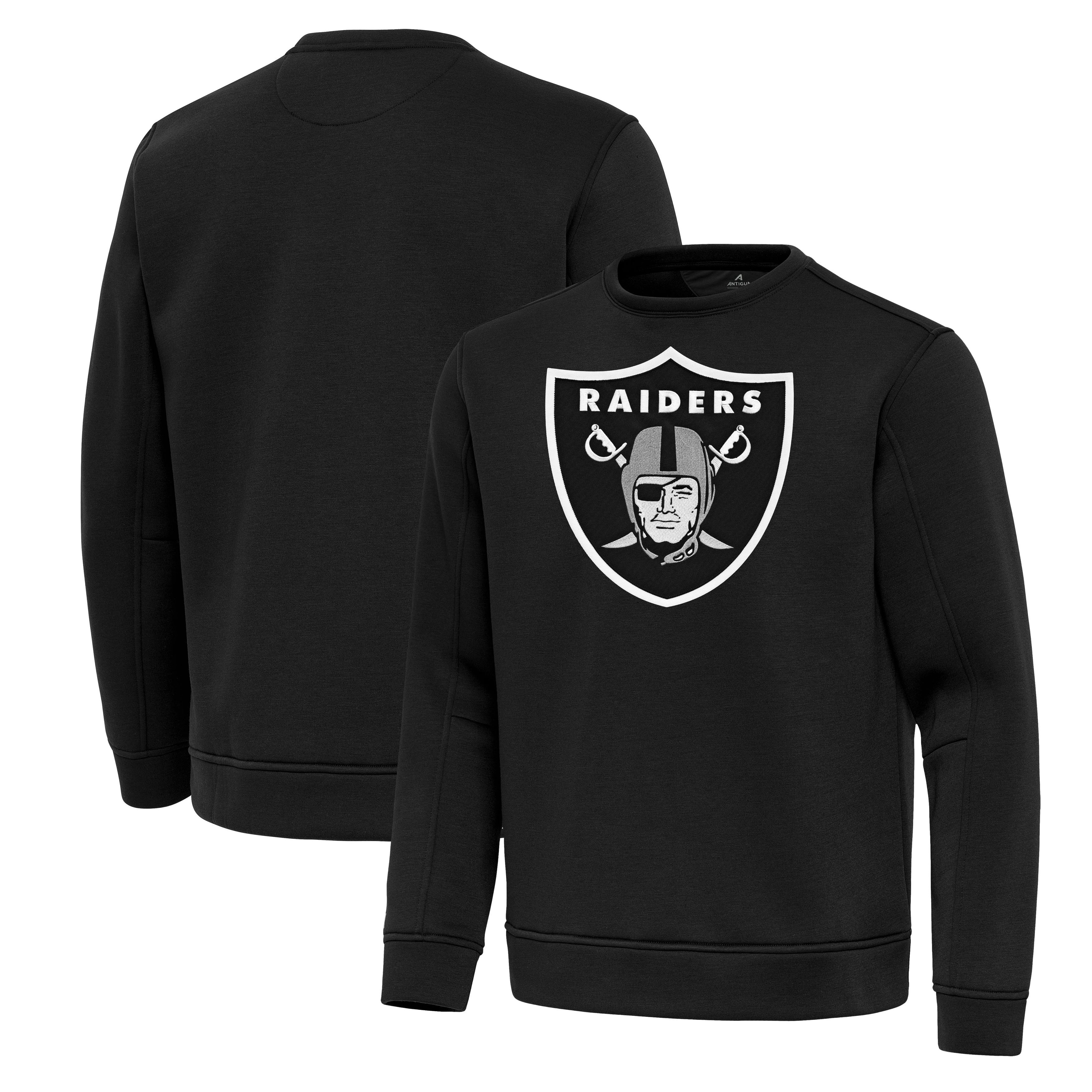Men's Antigua Black Las Vegas Raiders Relevant Lightweight Pullover Sweatshirt