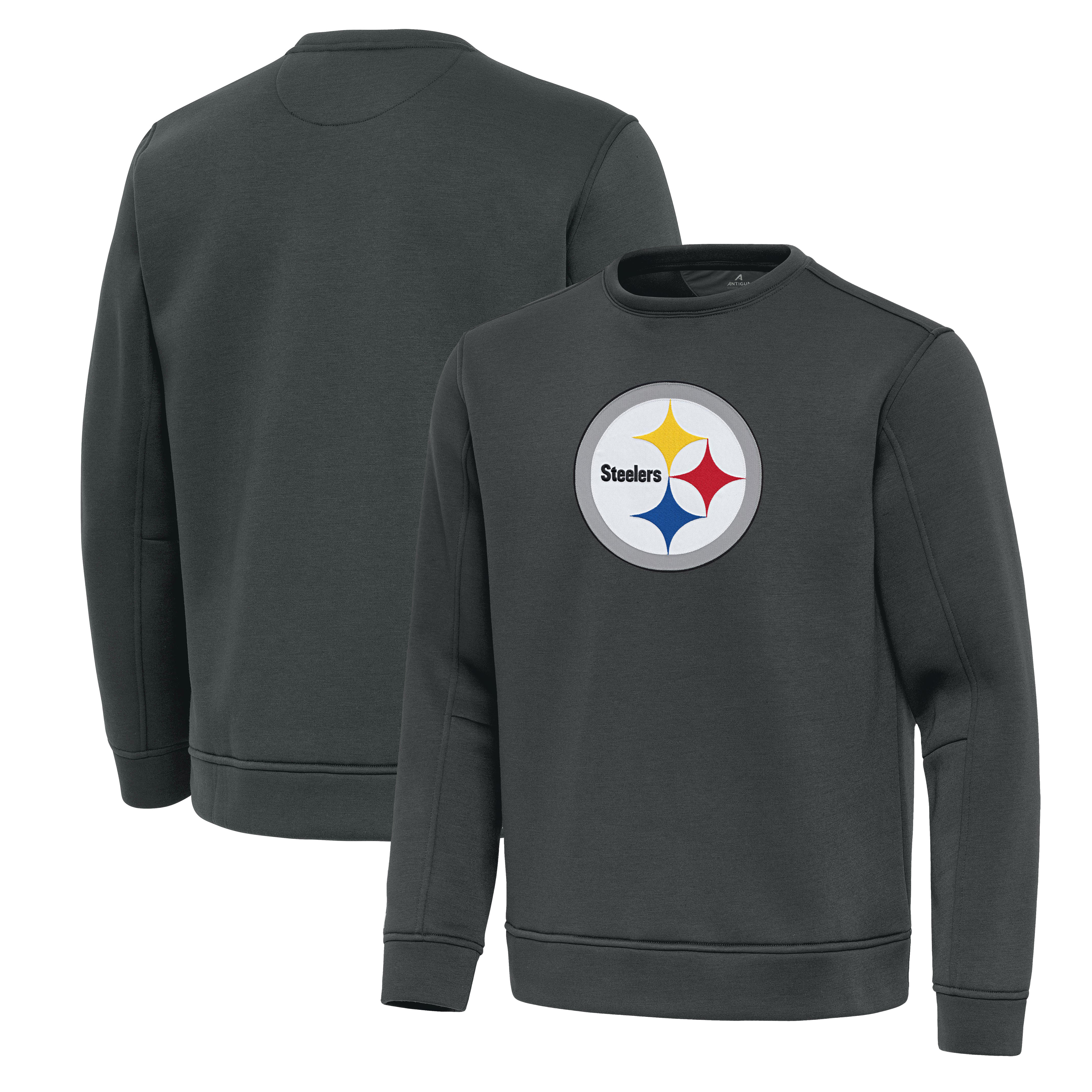 Men's Antigua Pewter Pittsburgh Steelers Relevant Lightweight Pullover Sweatshirt