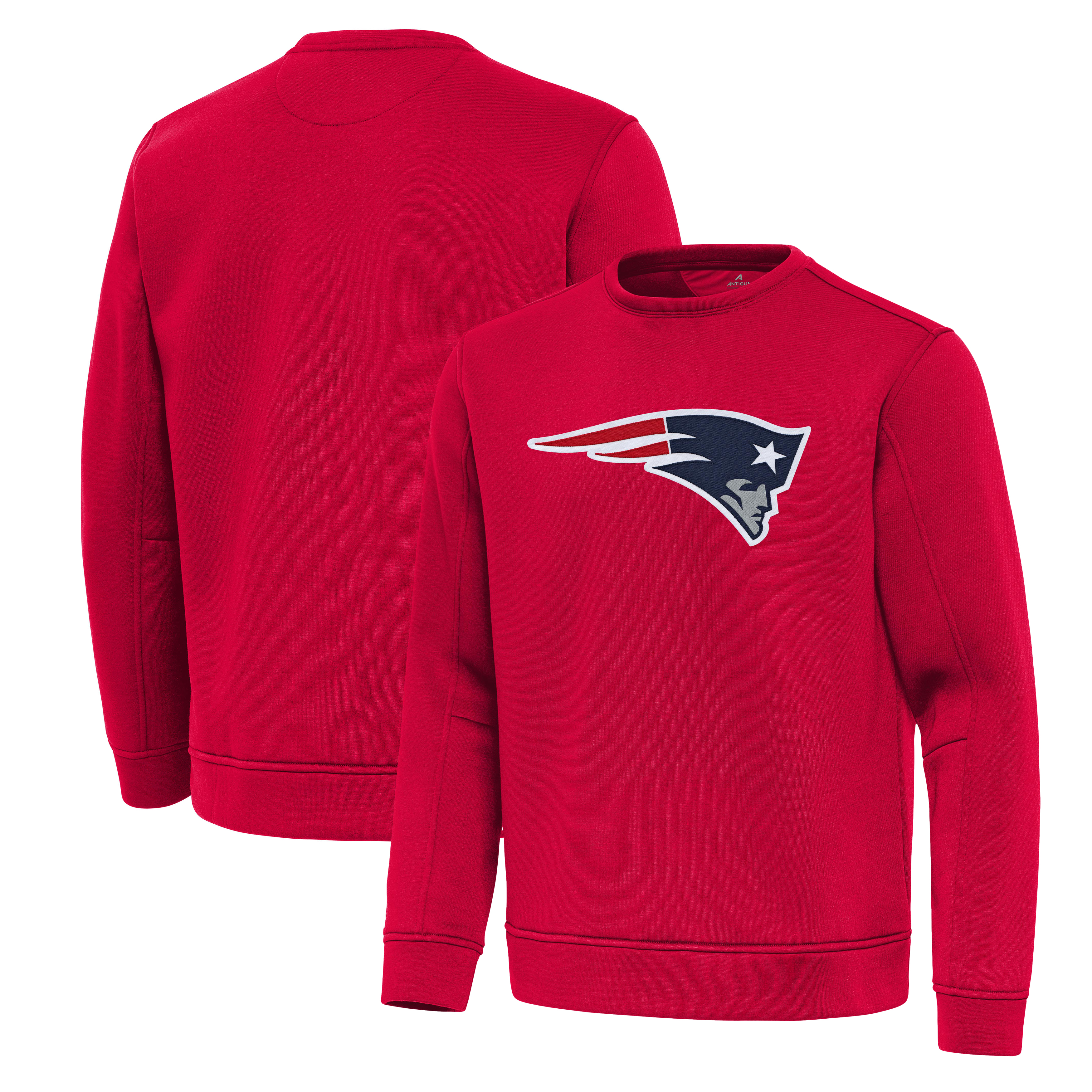Men's Antigua Red New England Patriots Relevant Lightweight Pullover Sweatshirt