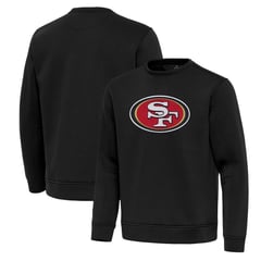 Men's Antigua Black San Francisco 49ers Relevant Lightweight Pullover Sweatshirt