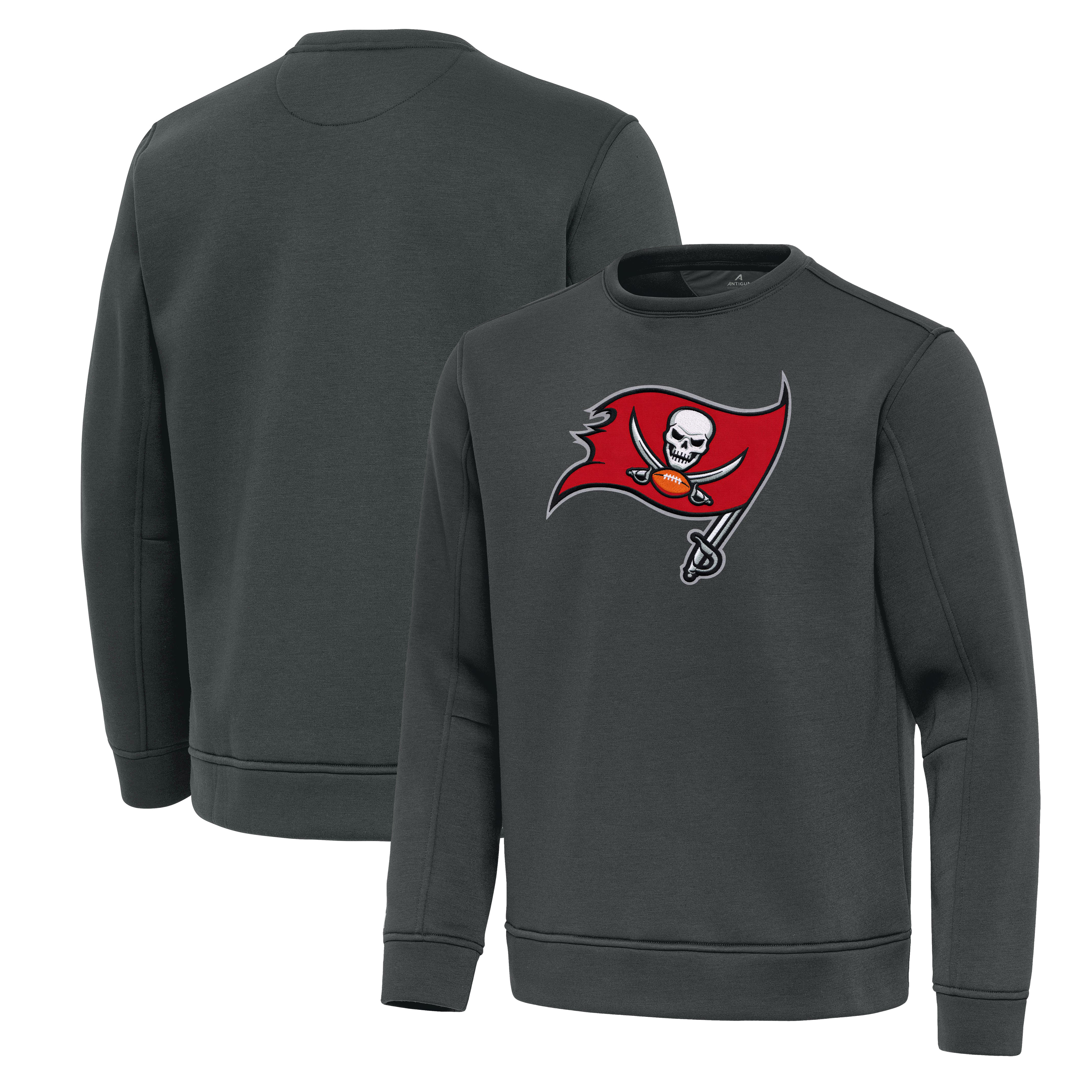 Men's Antigua Pewter Tampa Bay Buccaneers Relevant Lightweight Pullover Sweatshirt