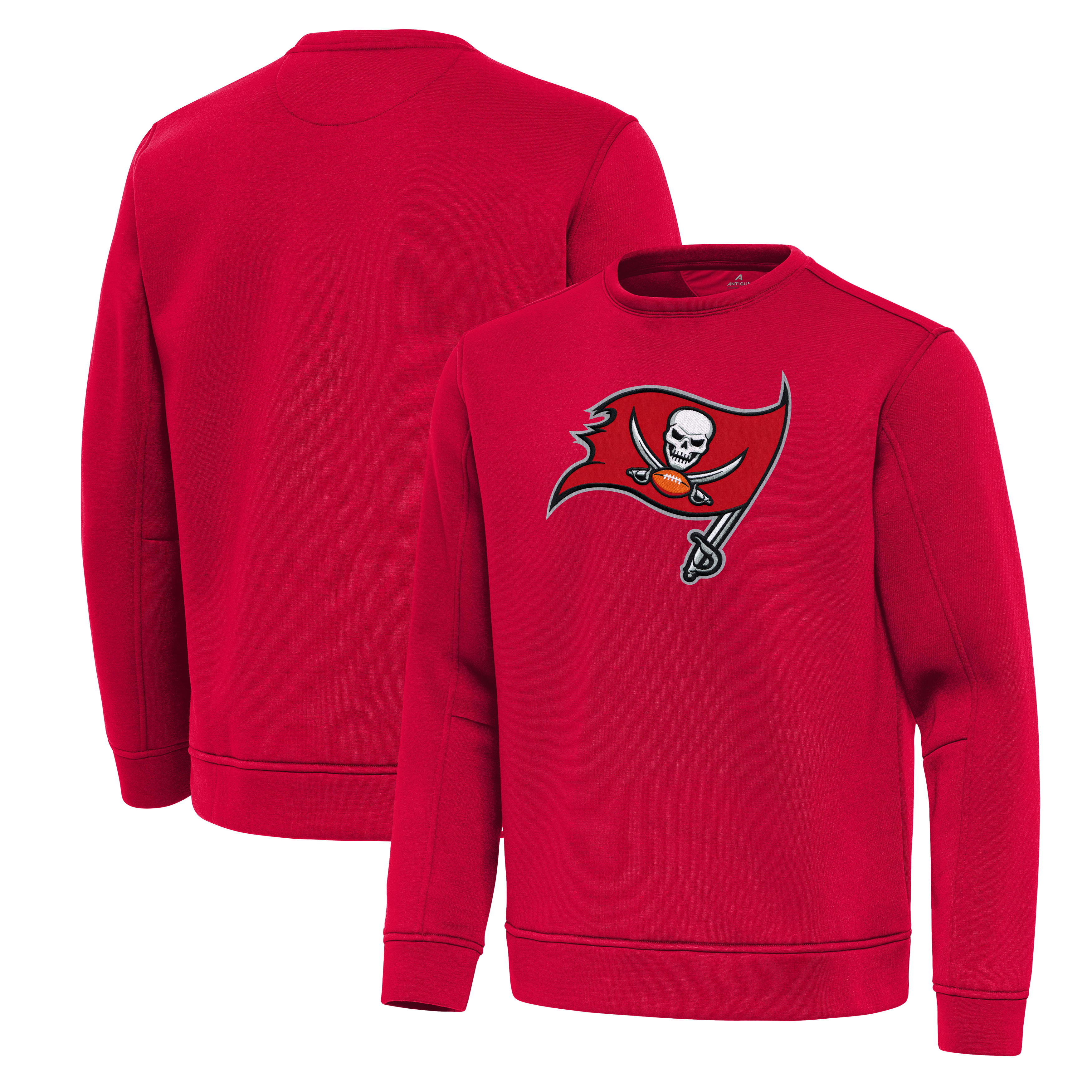 Men's Antigua Red Tampa Bay Buccaneers Relevant Lightweight Pullover Sweatshirt