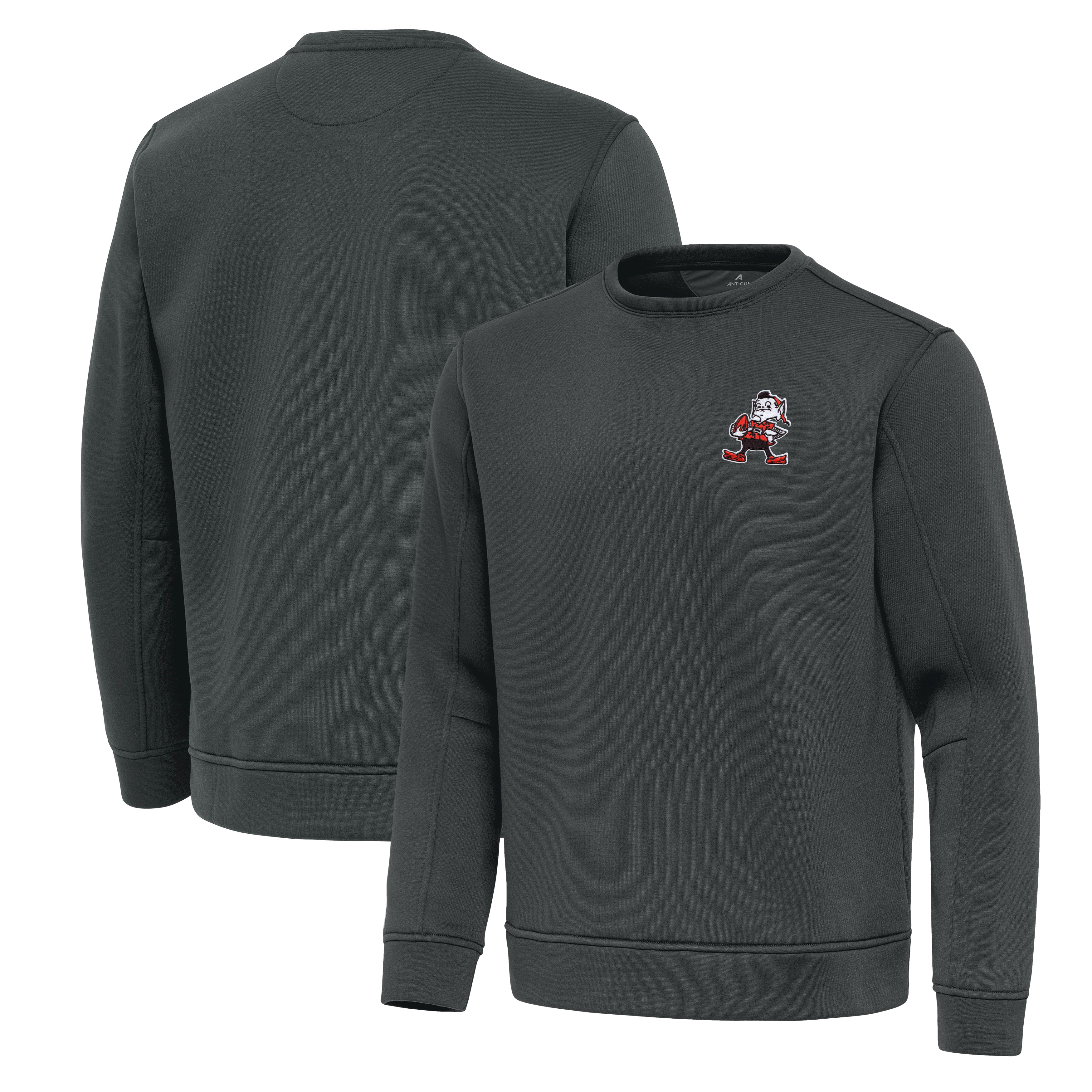 Men's Antigua Pewter Cleveland Browns Relevant Lightweight Pullover Sweatshirt