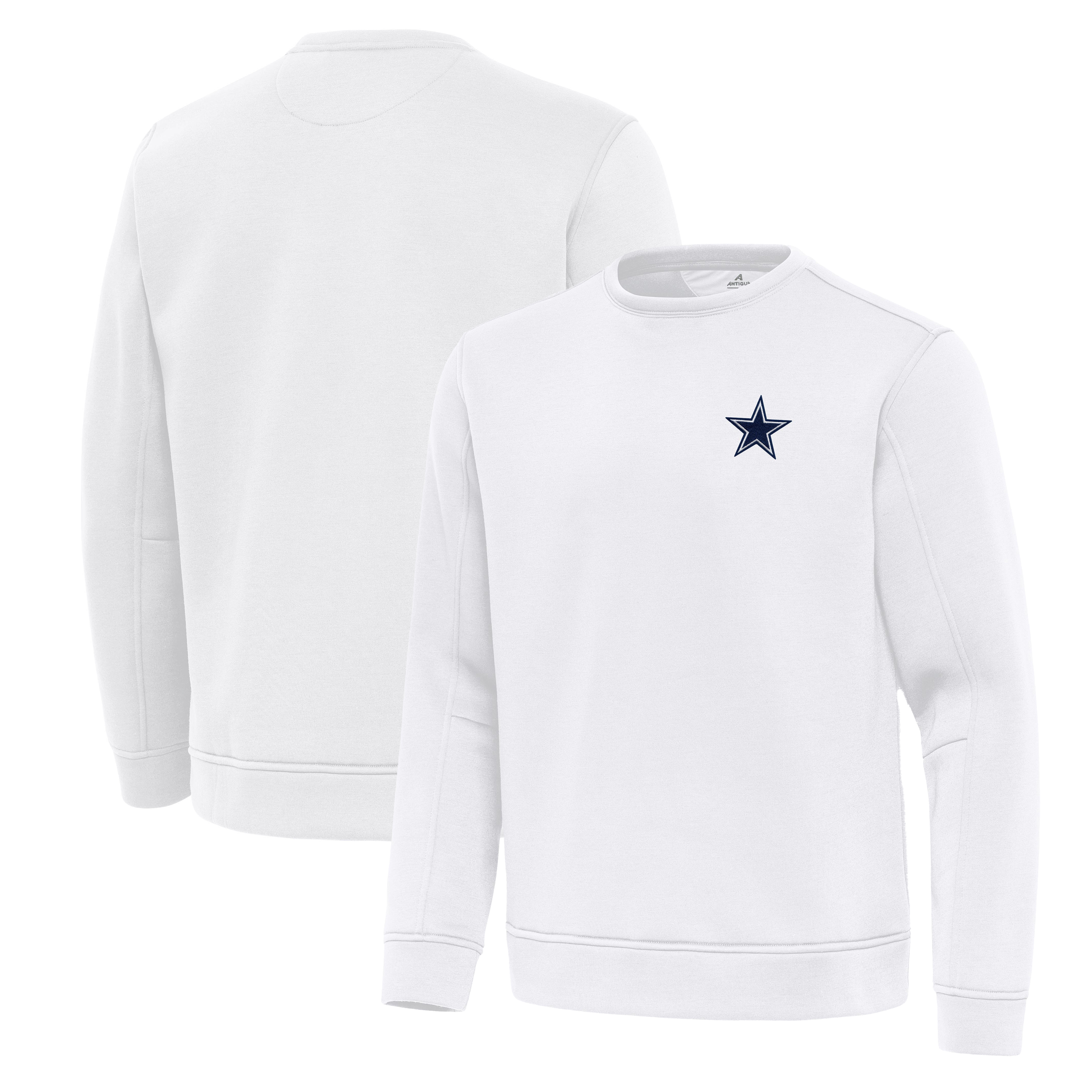 Men's Antigua White Dallas Cowboys Relevant Lightweight Pullover Sweatshirt