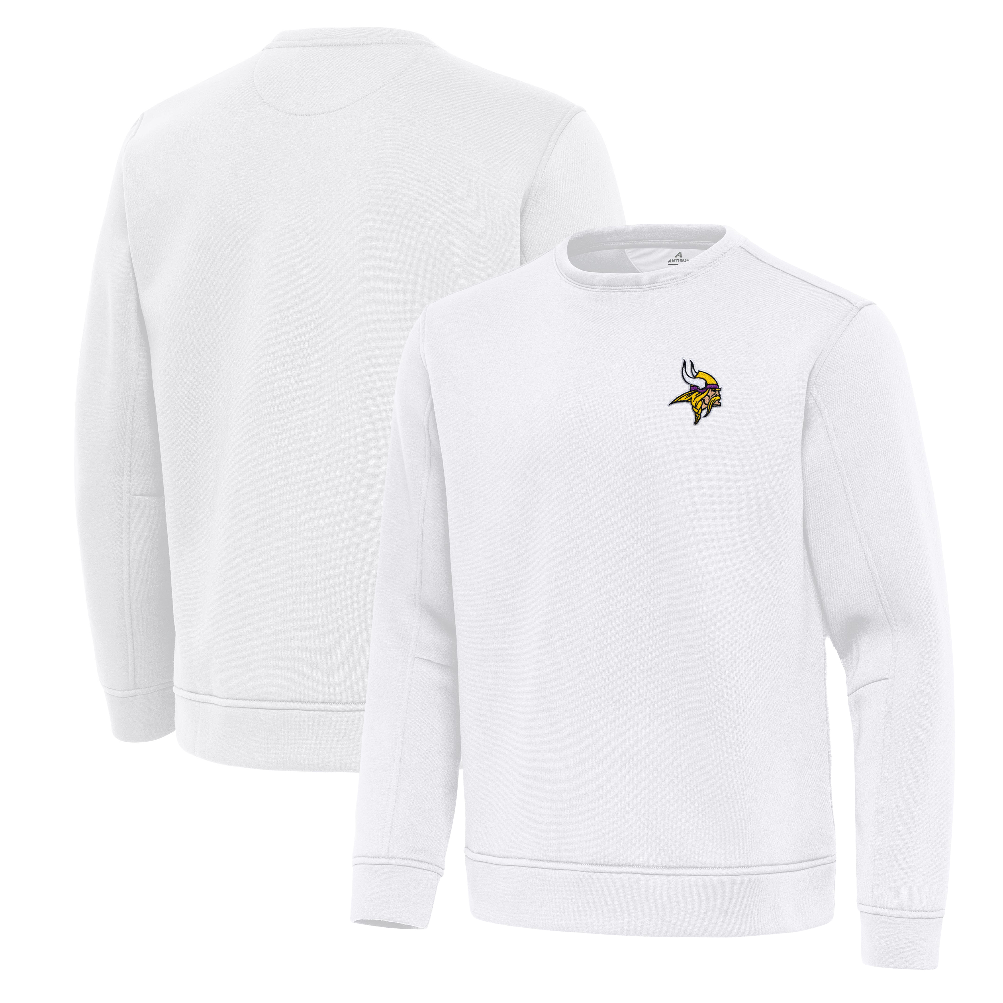 Men's Antigua White Minnesota Vikings Relevant Lightweight Pullover Sweatshirt