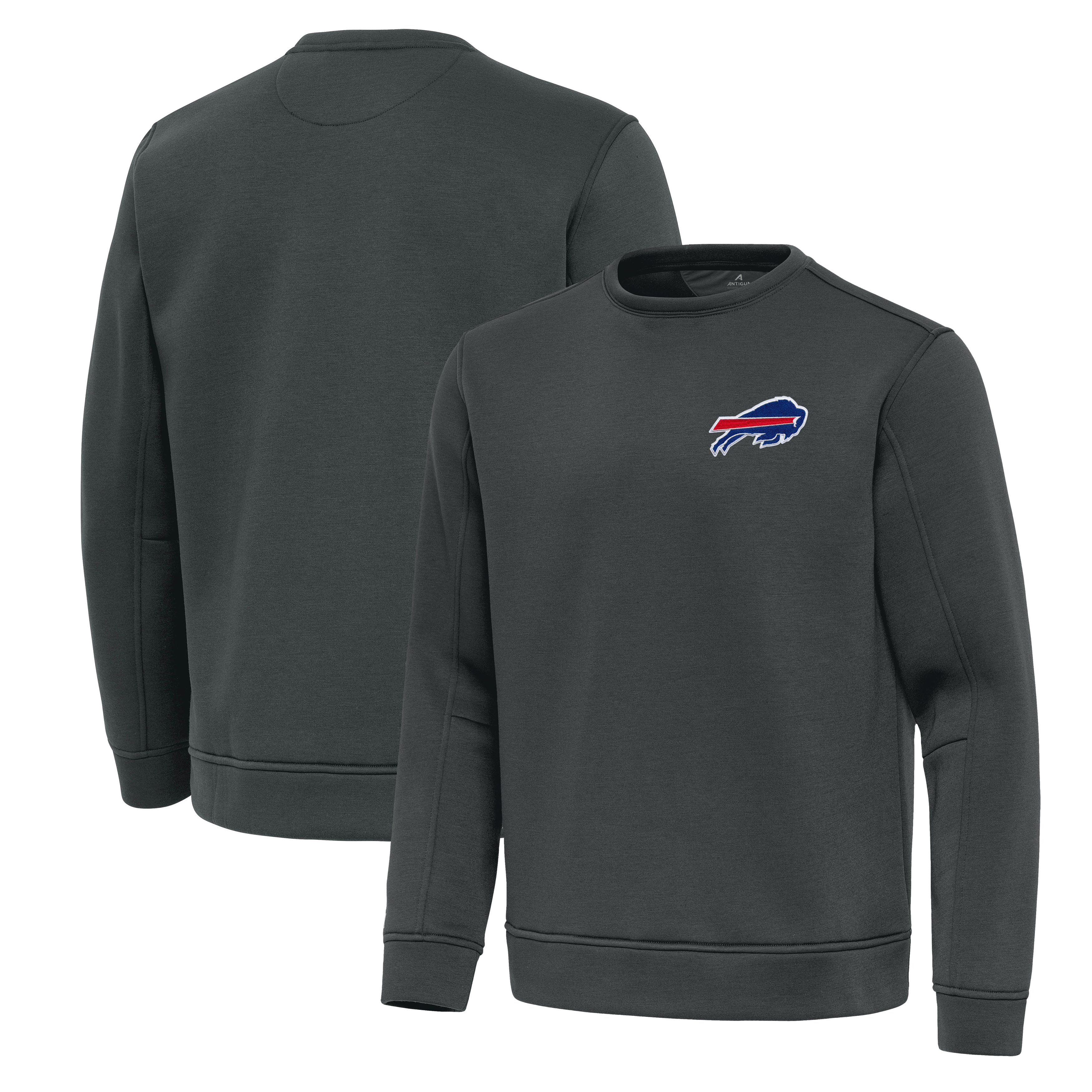 Men's Antigua Pewter Buffalo Bills Relevant Lightweight Pullover Sweatshirt