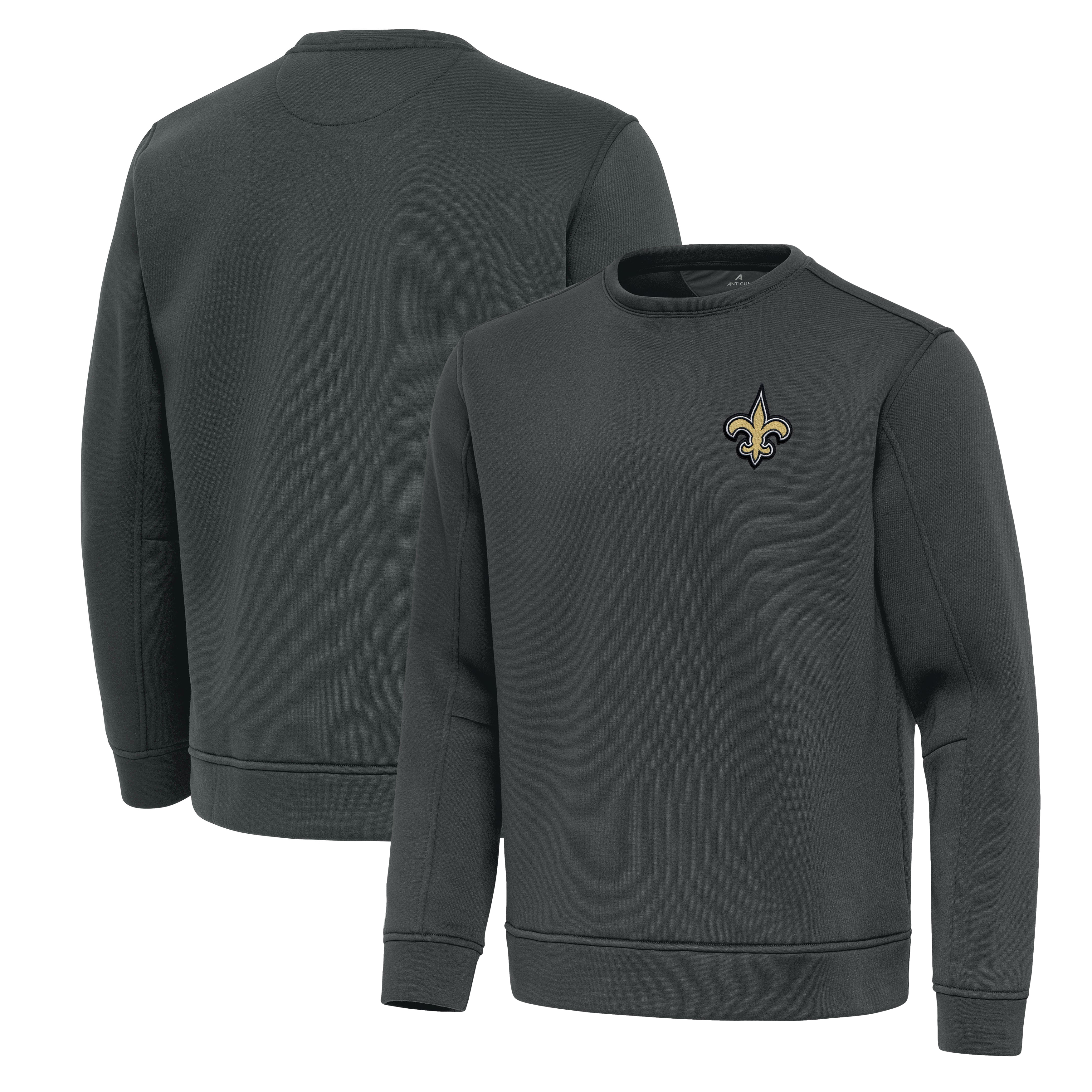 Men's Antigua Pewter New Orleans Saints Relevant Lightweight Pullover Sweatshirt