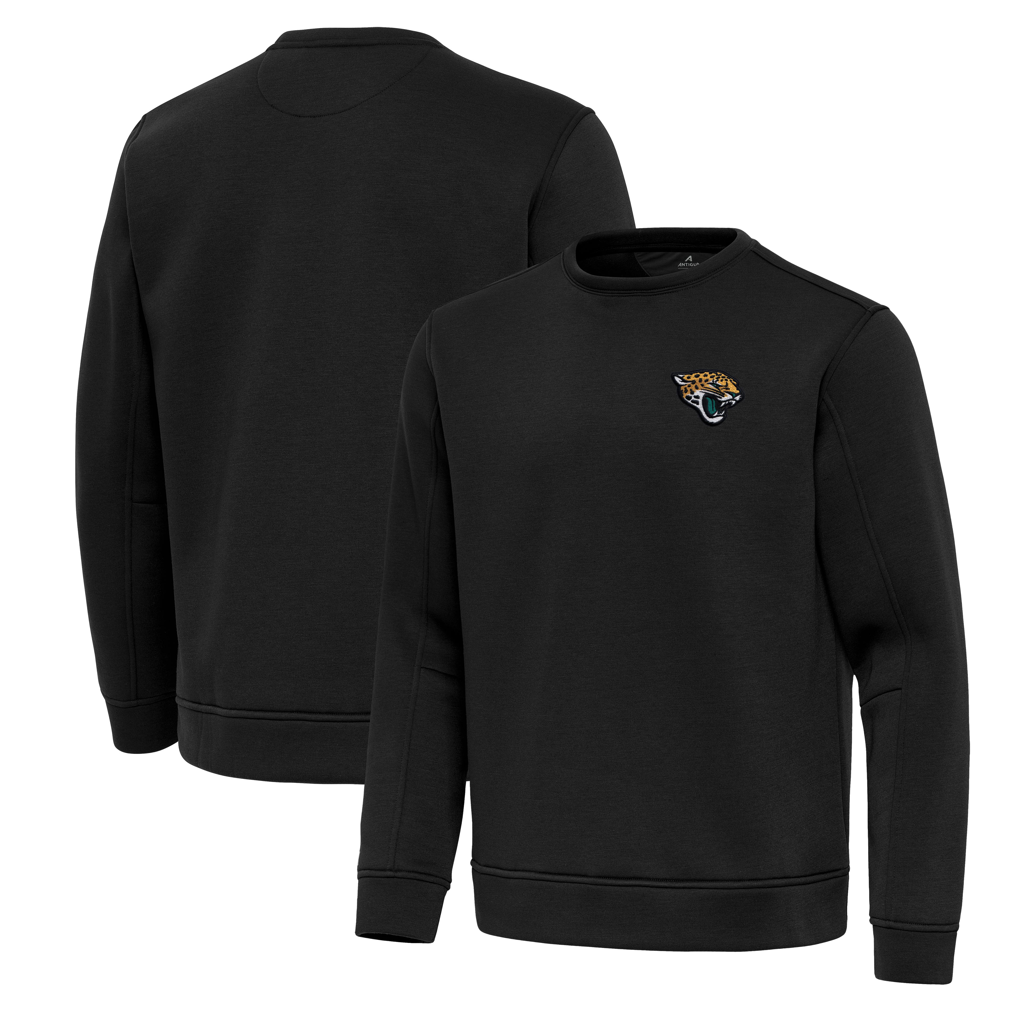 Men's Antigua Black Jacksonville Jaguars Relevant Lightweight Pullover Sweatshirt
