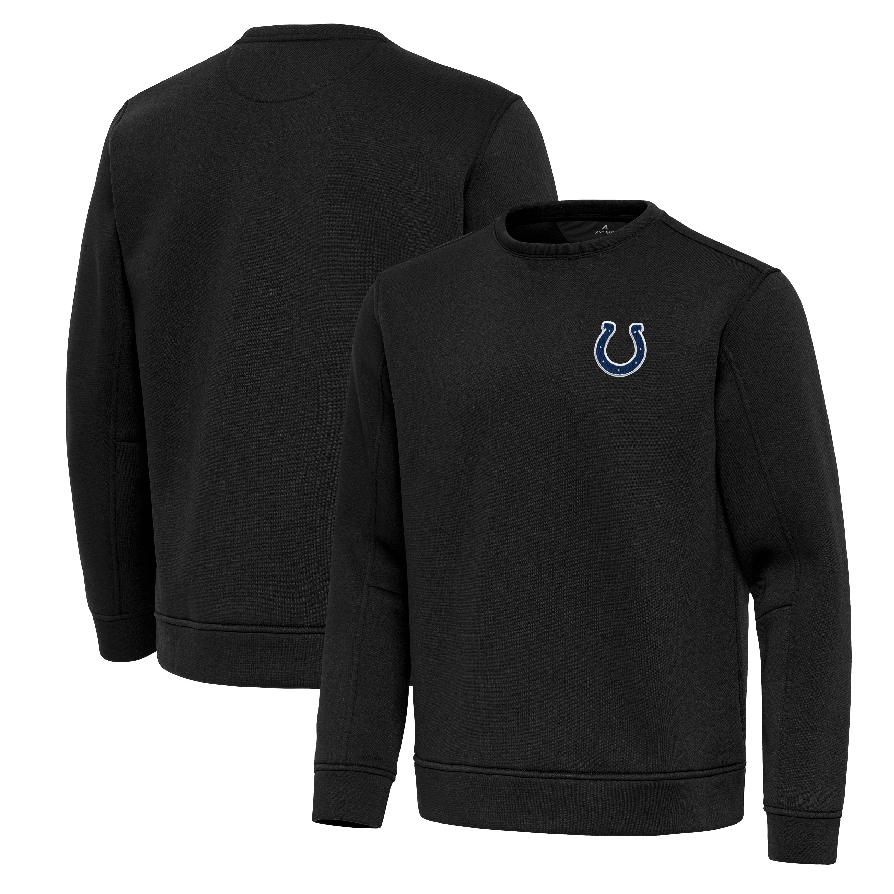 Men's Antigua Black Indianapolis Colts Relevant Lightweight Pullover Sweatshirt