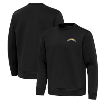 Men's Antigua Black Los Angeles Chargers Relevant Lightweight Pullover Sweatshirt