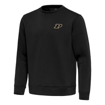 Men's Antigua Black Purdue Boilermakers Relevant Lightweight Pullover Sweatshirt